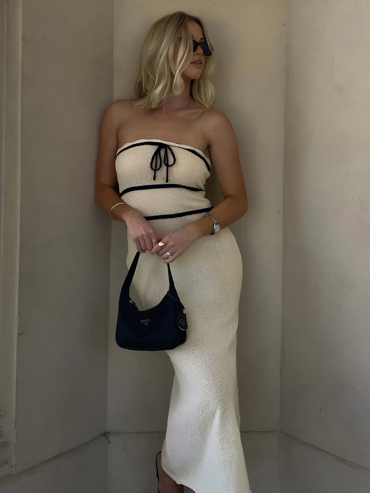 Knotted Tube Midi Sweater Dress - Image 3