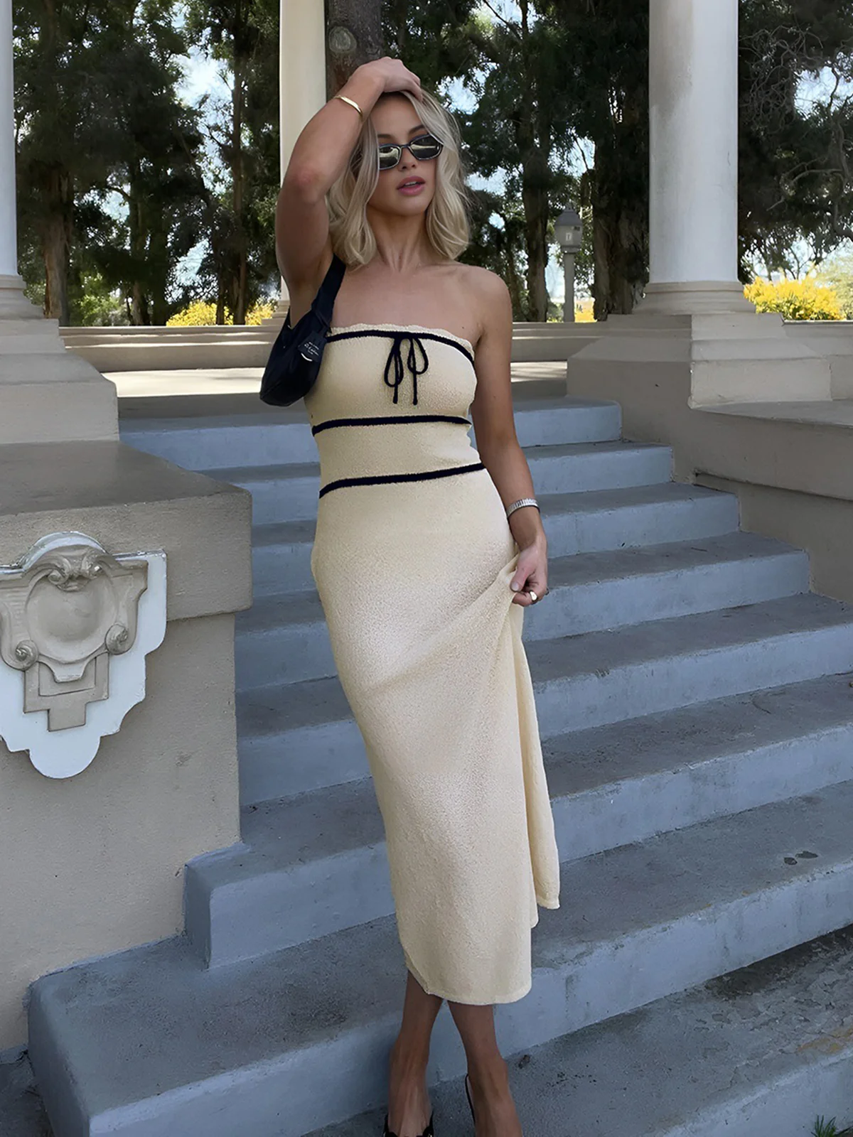 Knotted Tube Midi Sweater Dress - Image 4
