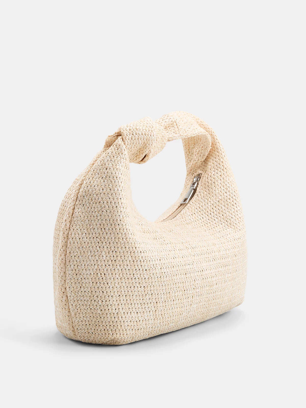 Knotted Woven Straw Hobo Handbag - Image 4