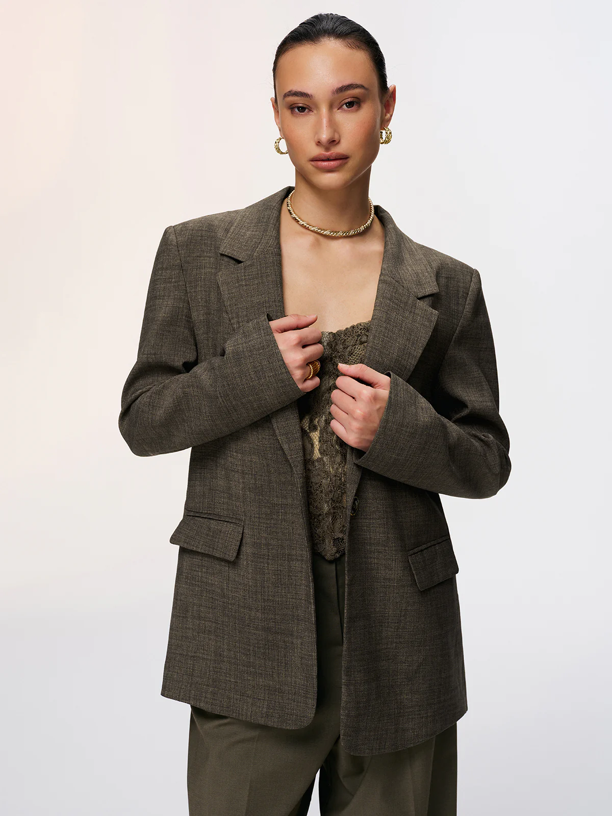 Lace Back Tie Detail Blazer - Image 3