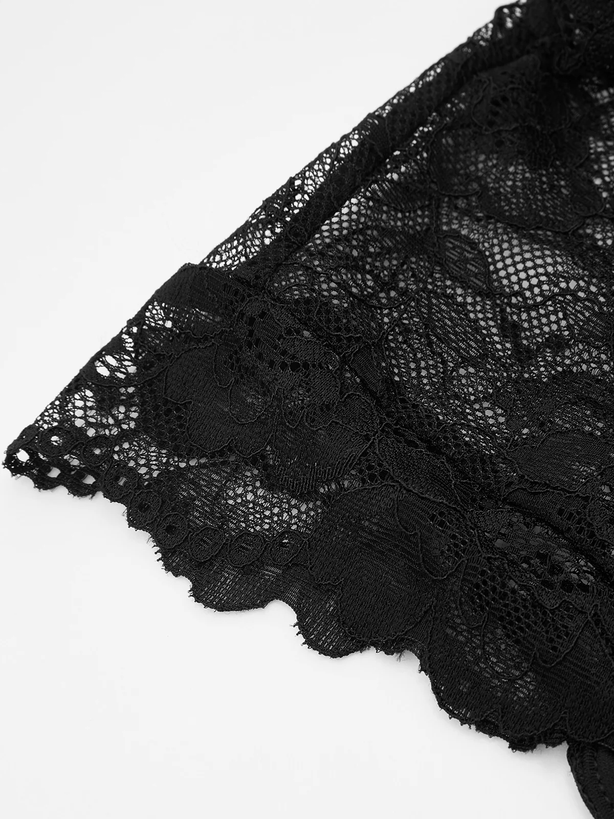 Lace Cap Sleeve Mandarin Collar Blouse - Image 5