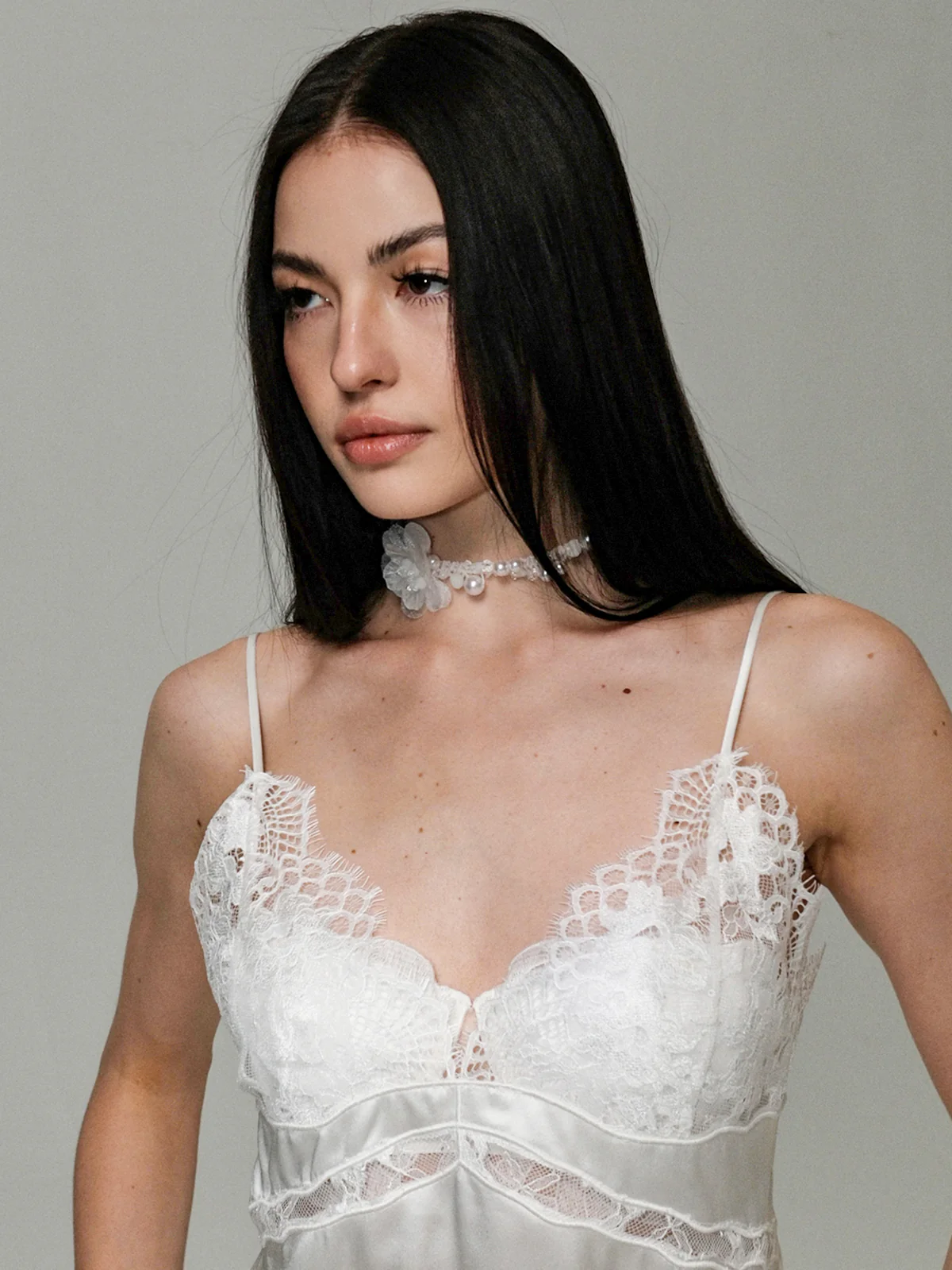 Lace Detail Satin Cami Top - Image 7