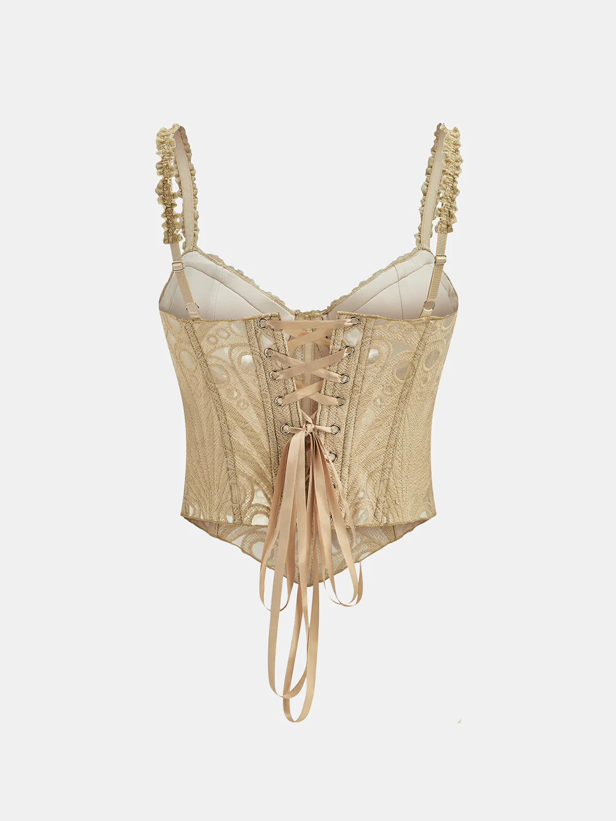 Lace Frill Shaping Cropped Corset Top - Image 2
