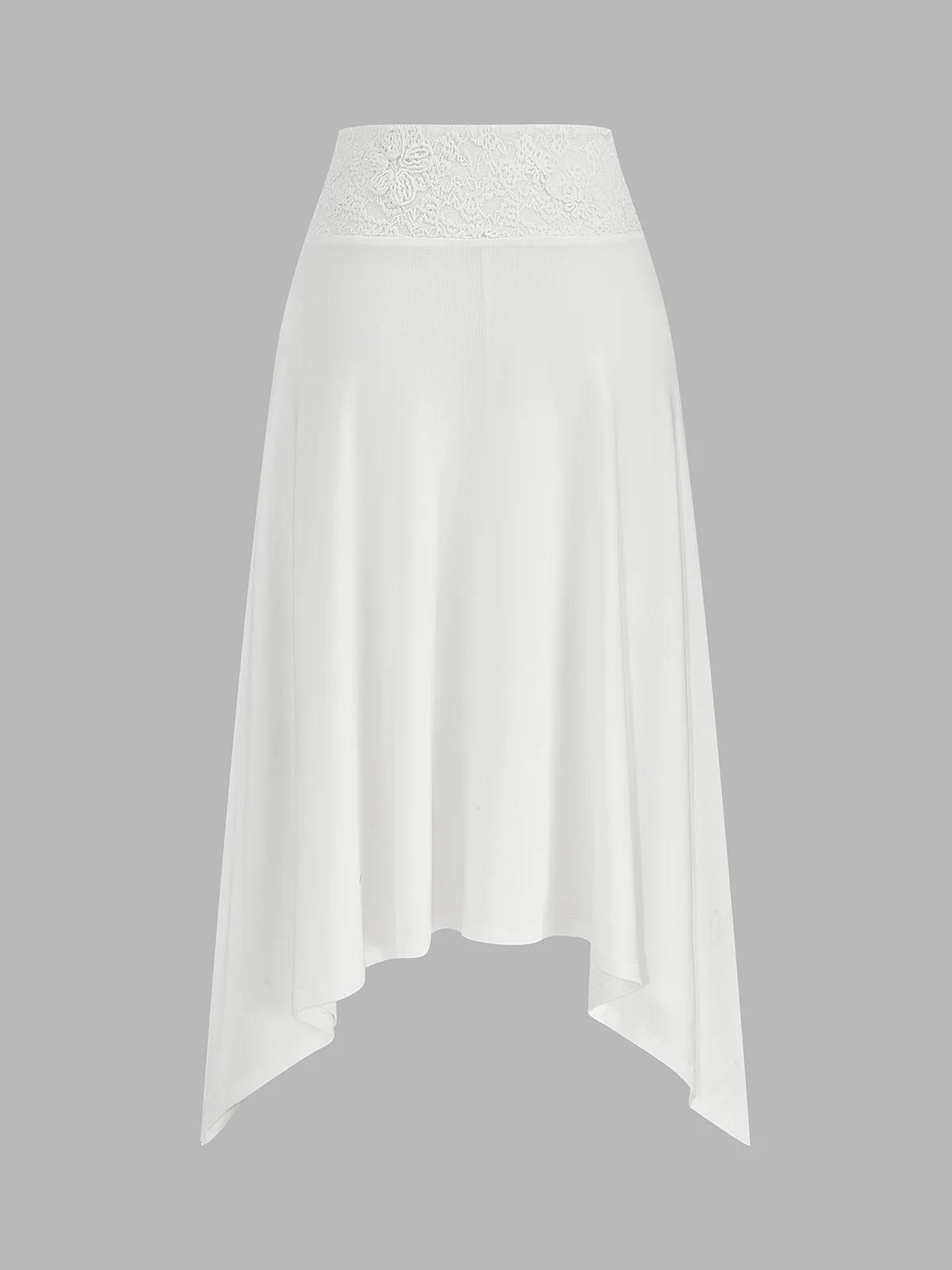 Lace Halter Crop Top & Asymmetric Midi Skirt Set - Image 6