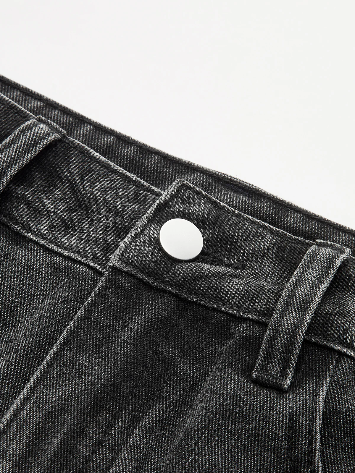 Lace Hem Denim Midi Skirt - Image 3