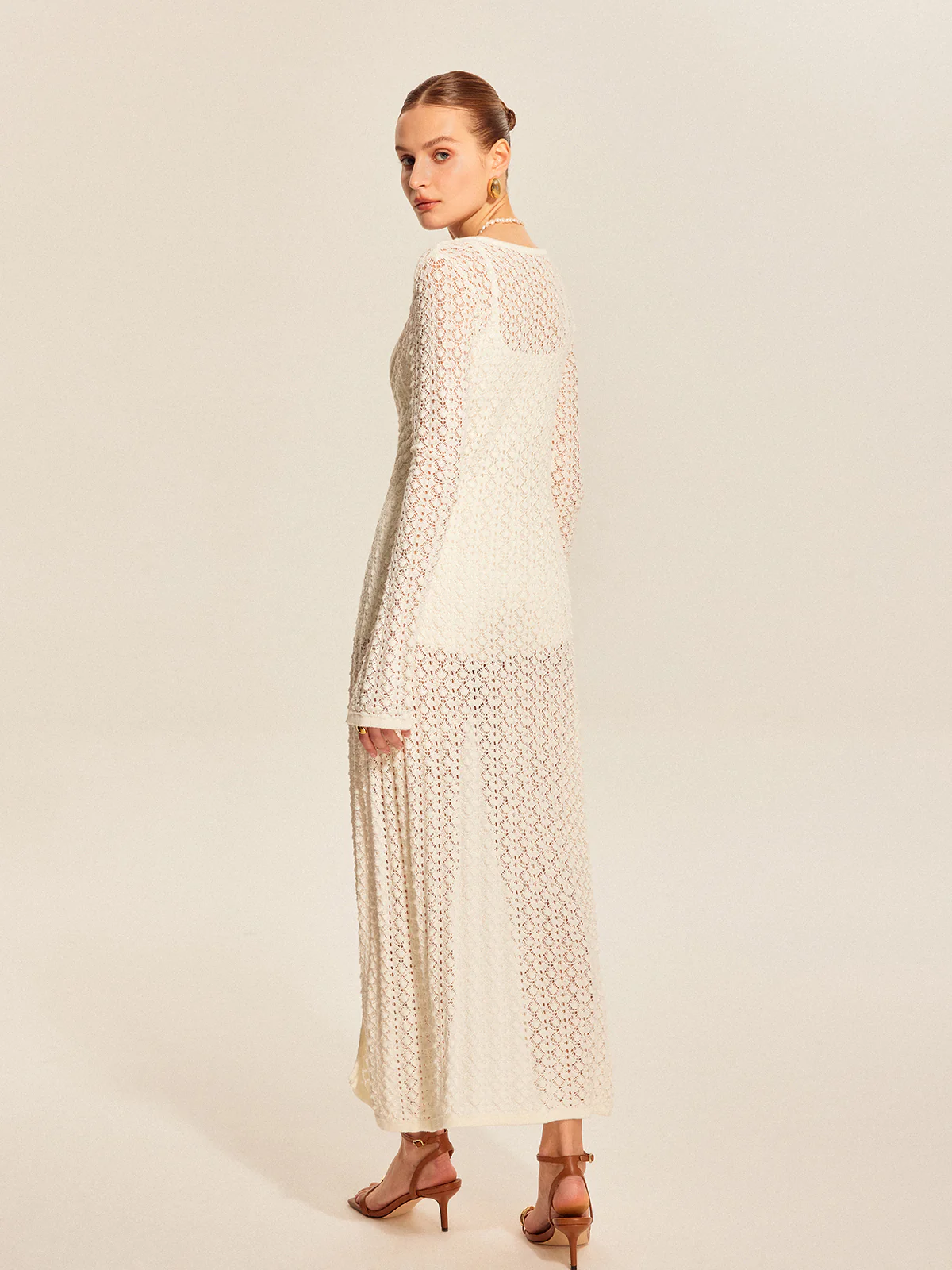 Lace Knit Metal Detail Cardigan - Image 7