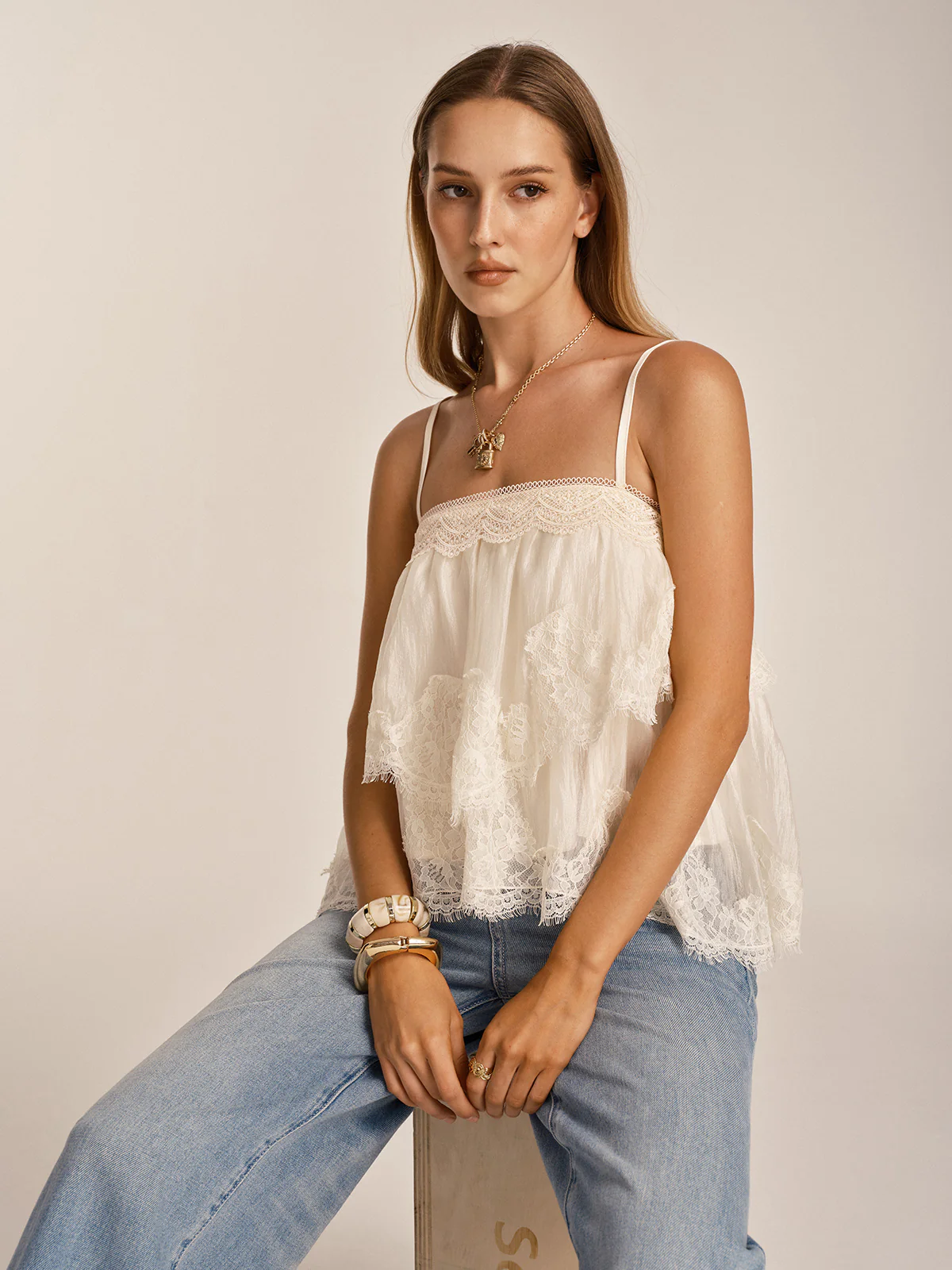 Lace Layered Cami Top - Image 6