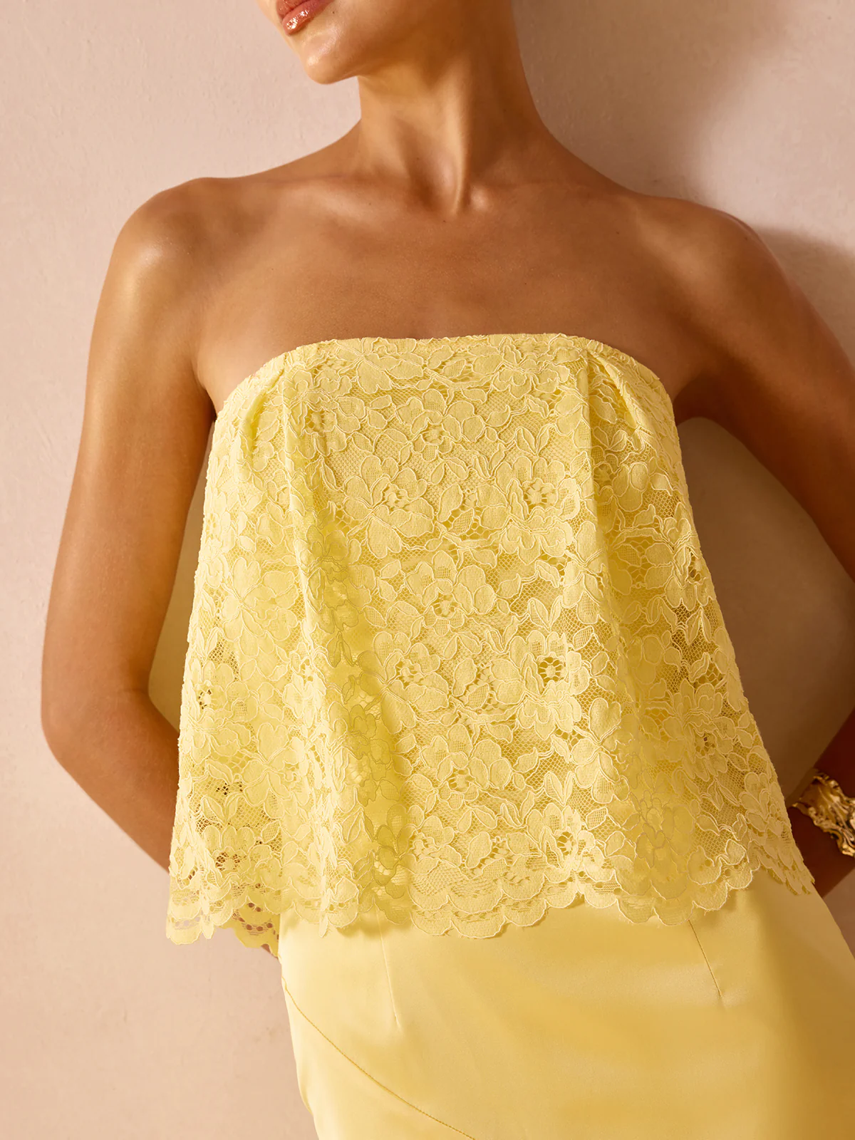 Lace Overlay Satin Maxi Dress - Image 5