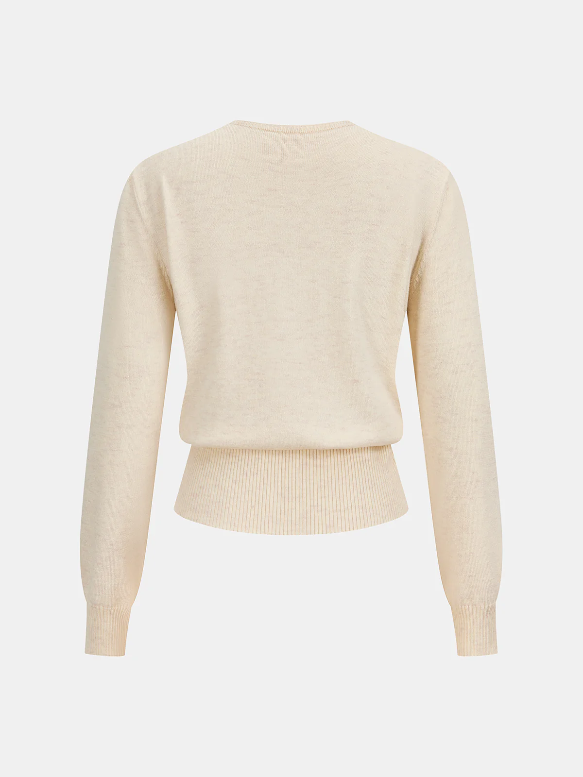 Lace Panel Rhinestone Wool Blend Sweater - Image 2