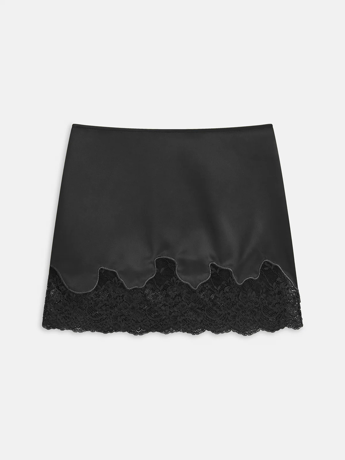 Lace Panel Satin Mini Skirt - Image 7