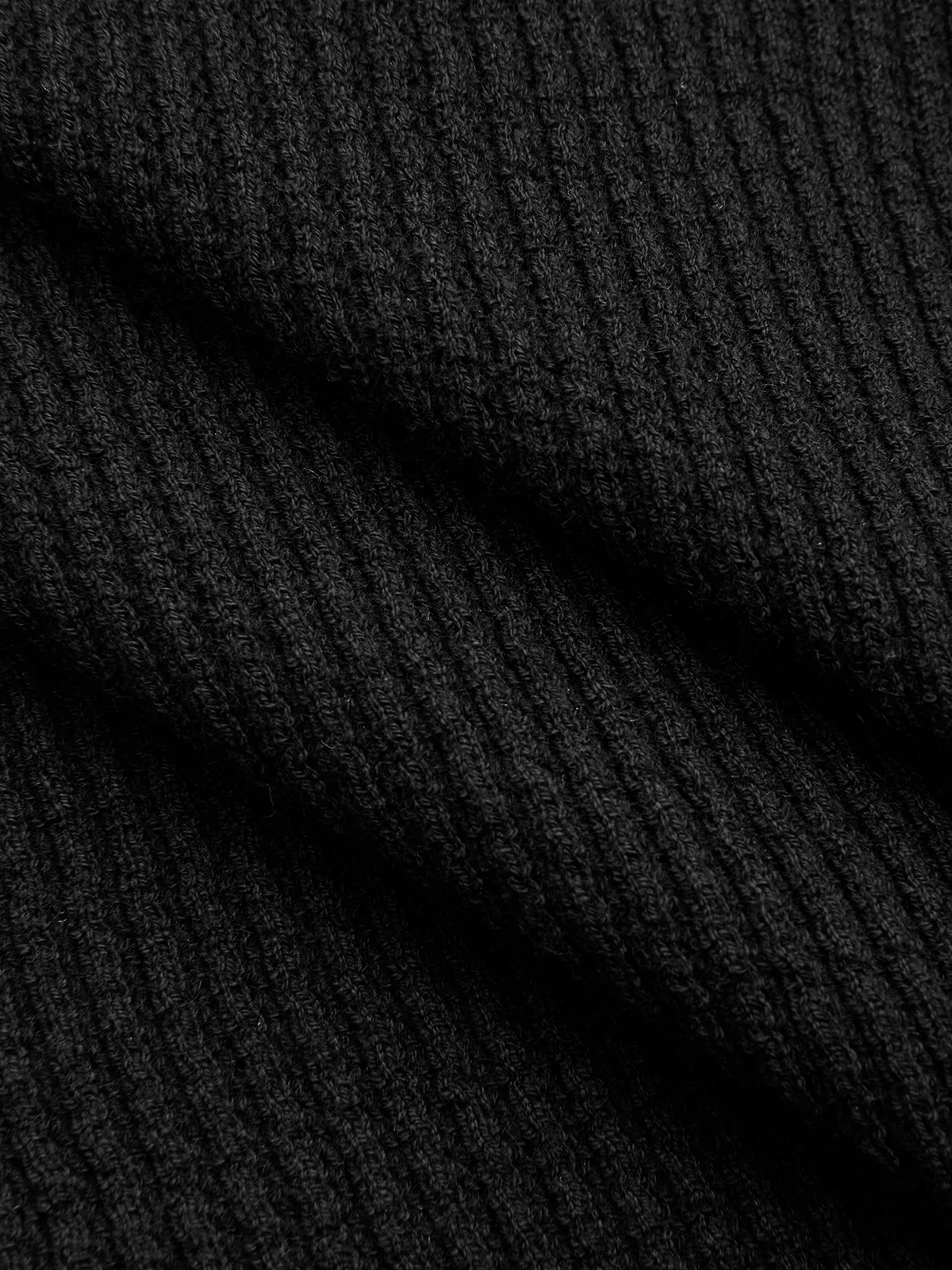 Lace Panel Square Neck Ribbed Knit Top - Image 3