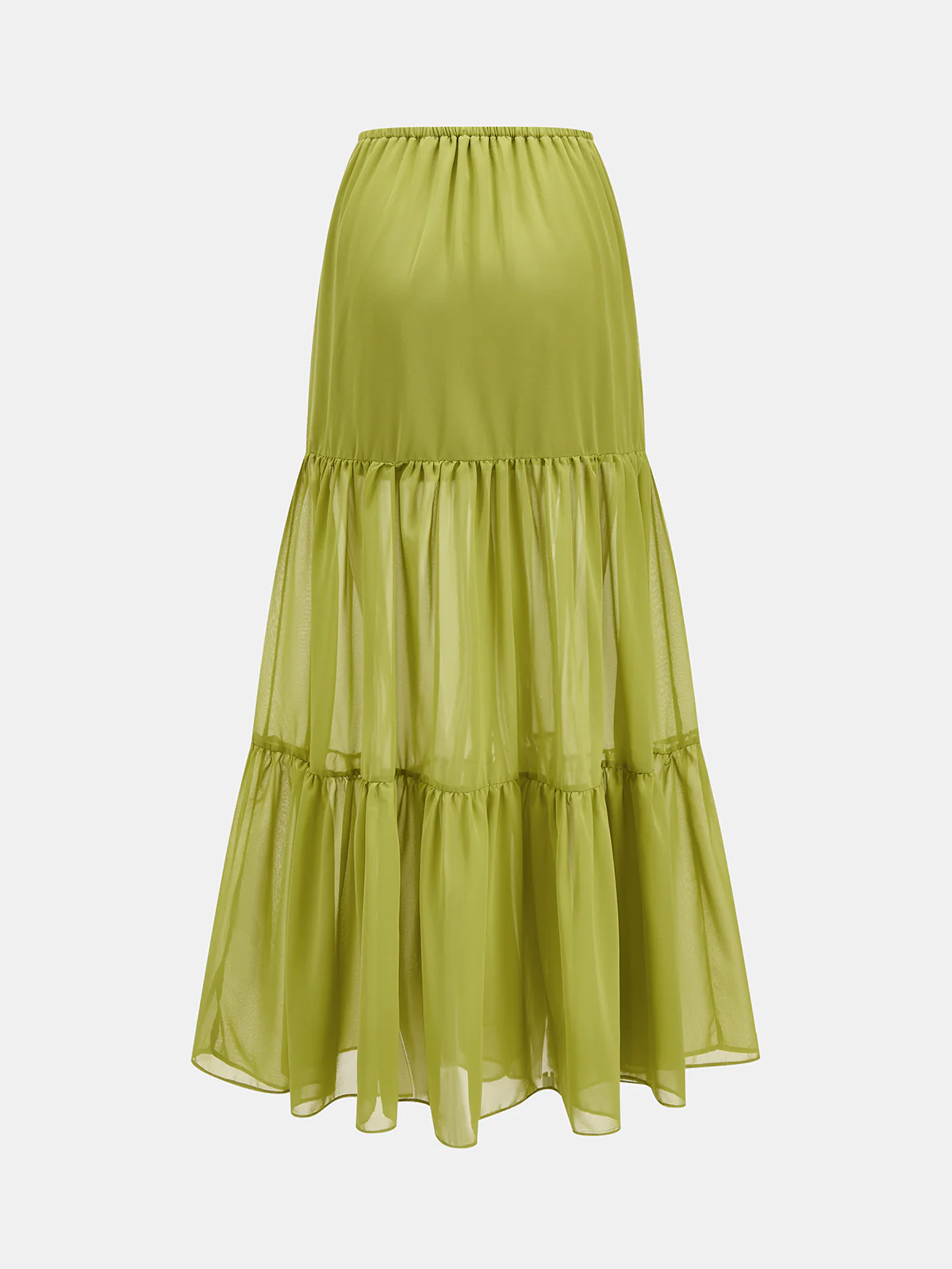 Lace Panel V-Neck Top & Tiered Skirt Set - Image 5