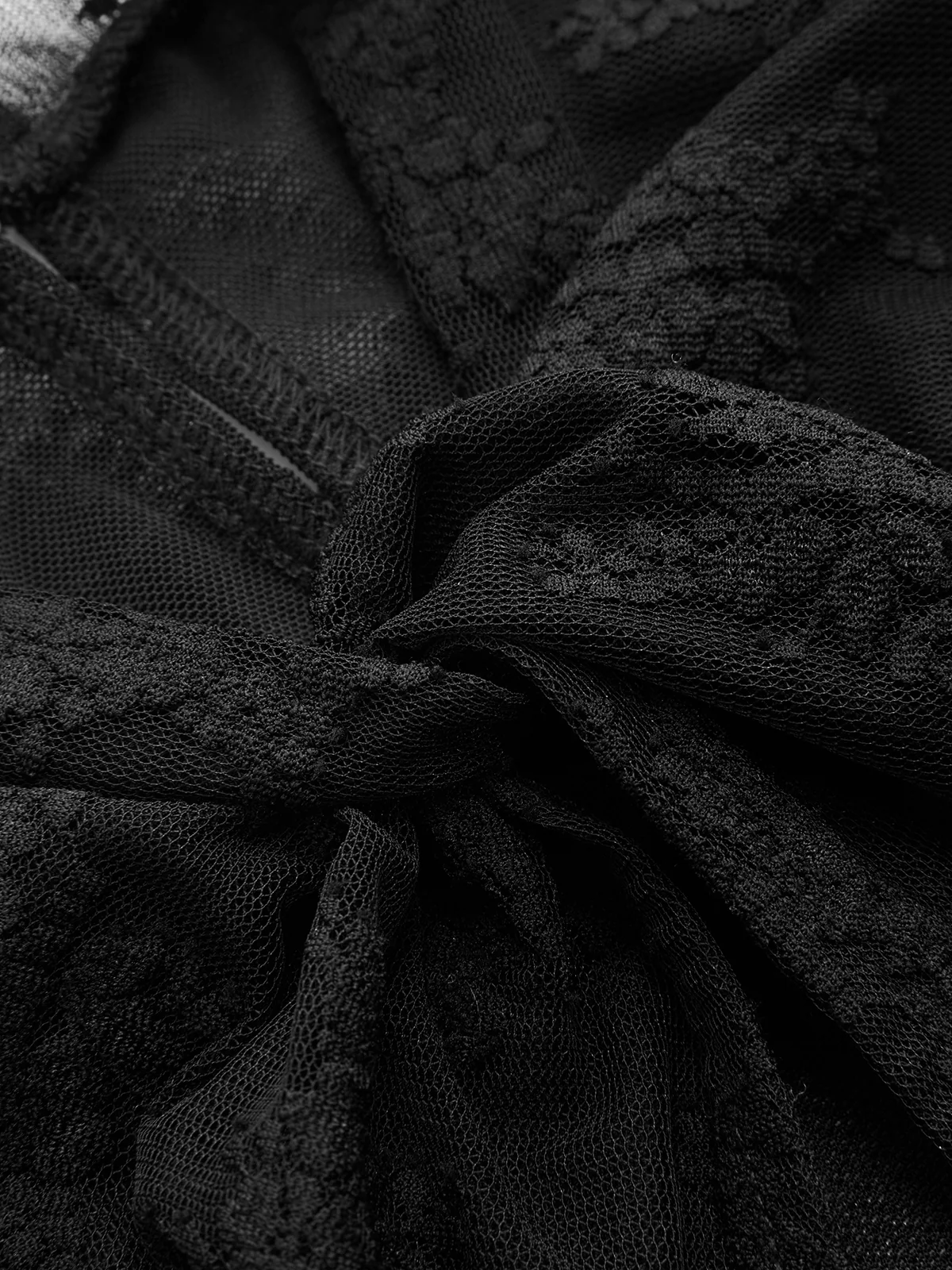 Lace Sheer-Sleeve & Cami Liner Two-Piece Mini Dress - Image 6