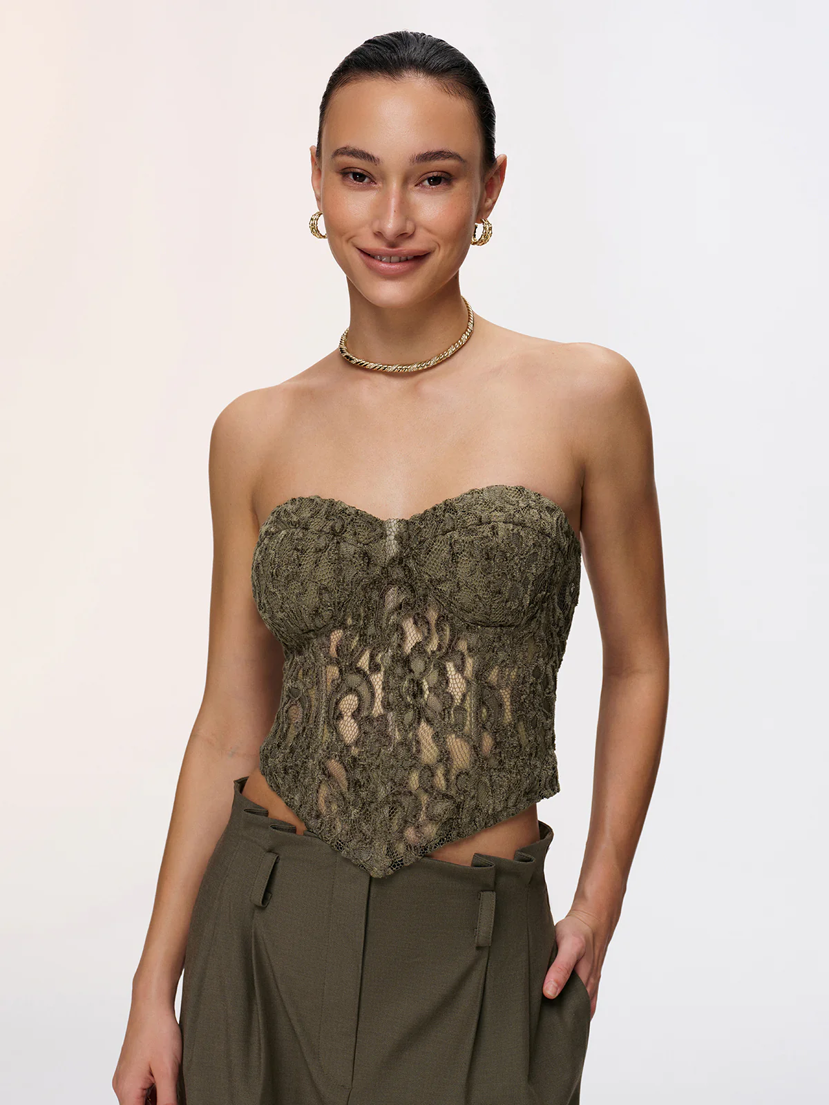 Lace Strapless Corset Top