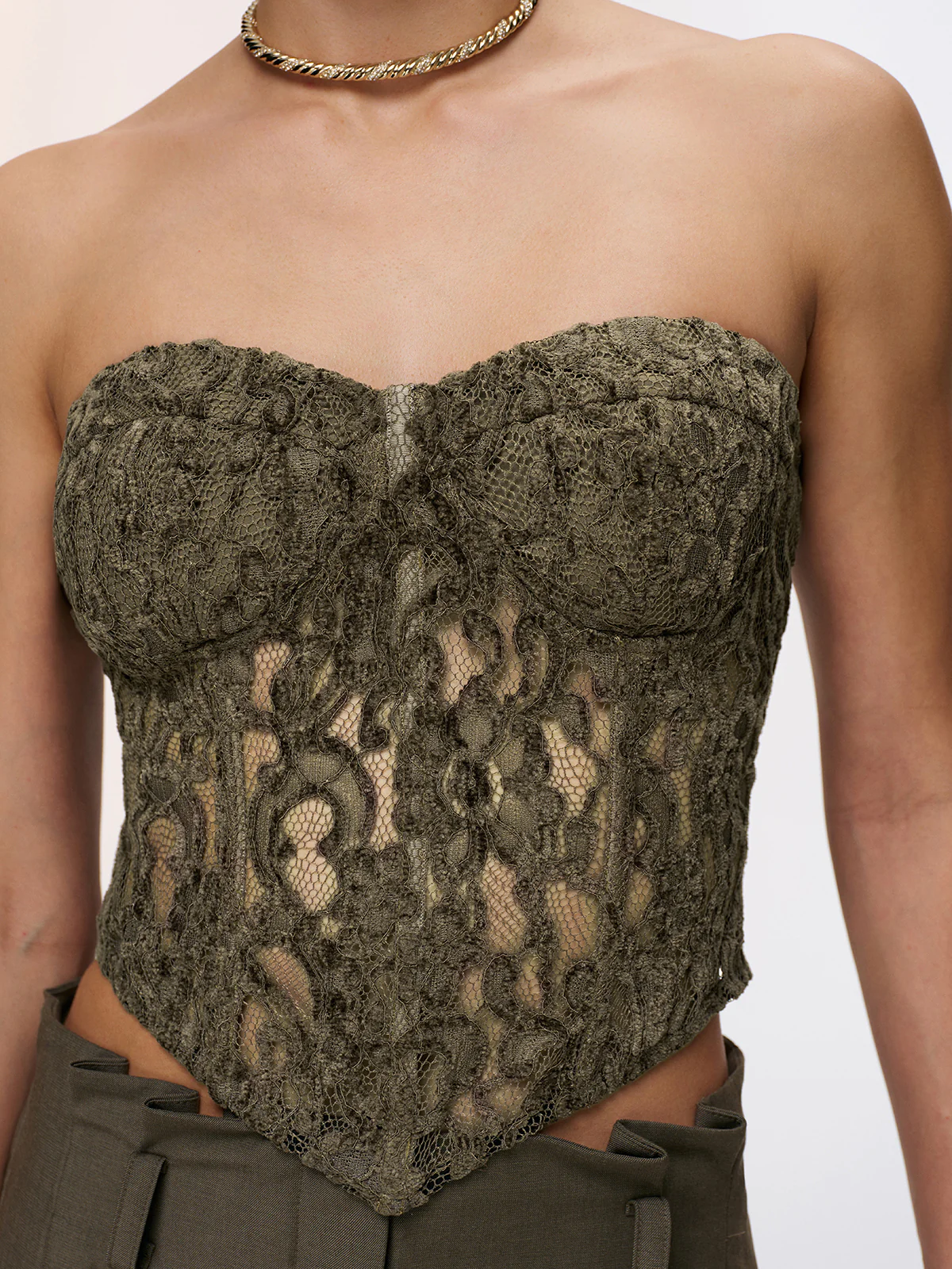 Lace Strapless Corset Top - Image 2