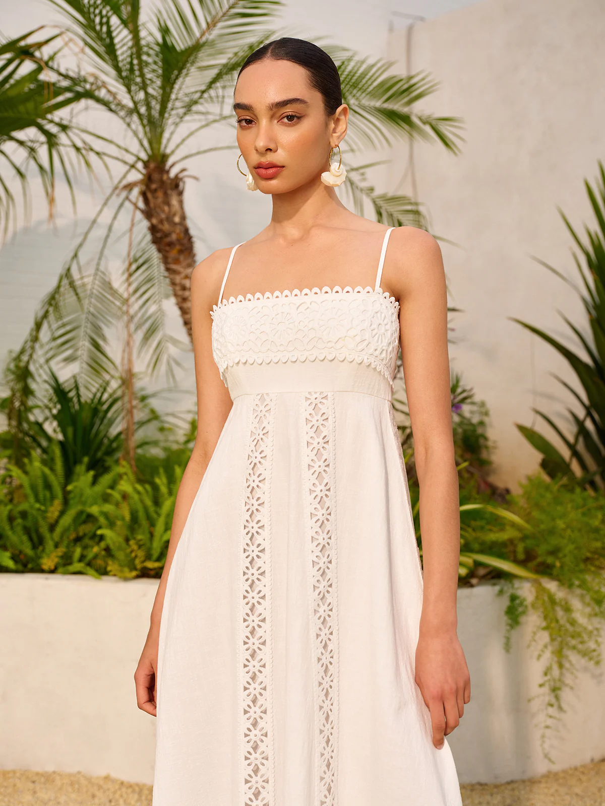 Lace Trim Cotton Cami Dress - Image 5