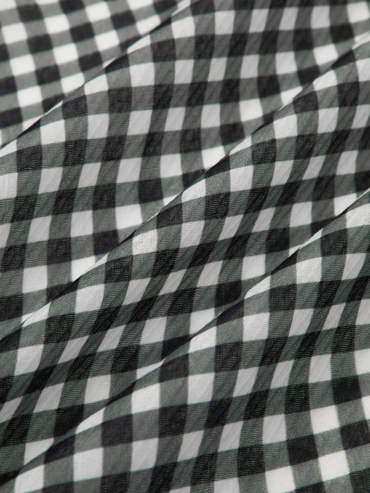 Lace Trim Gingham Scarf - Image 3