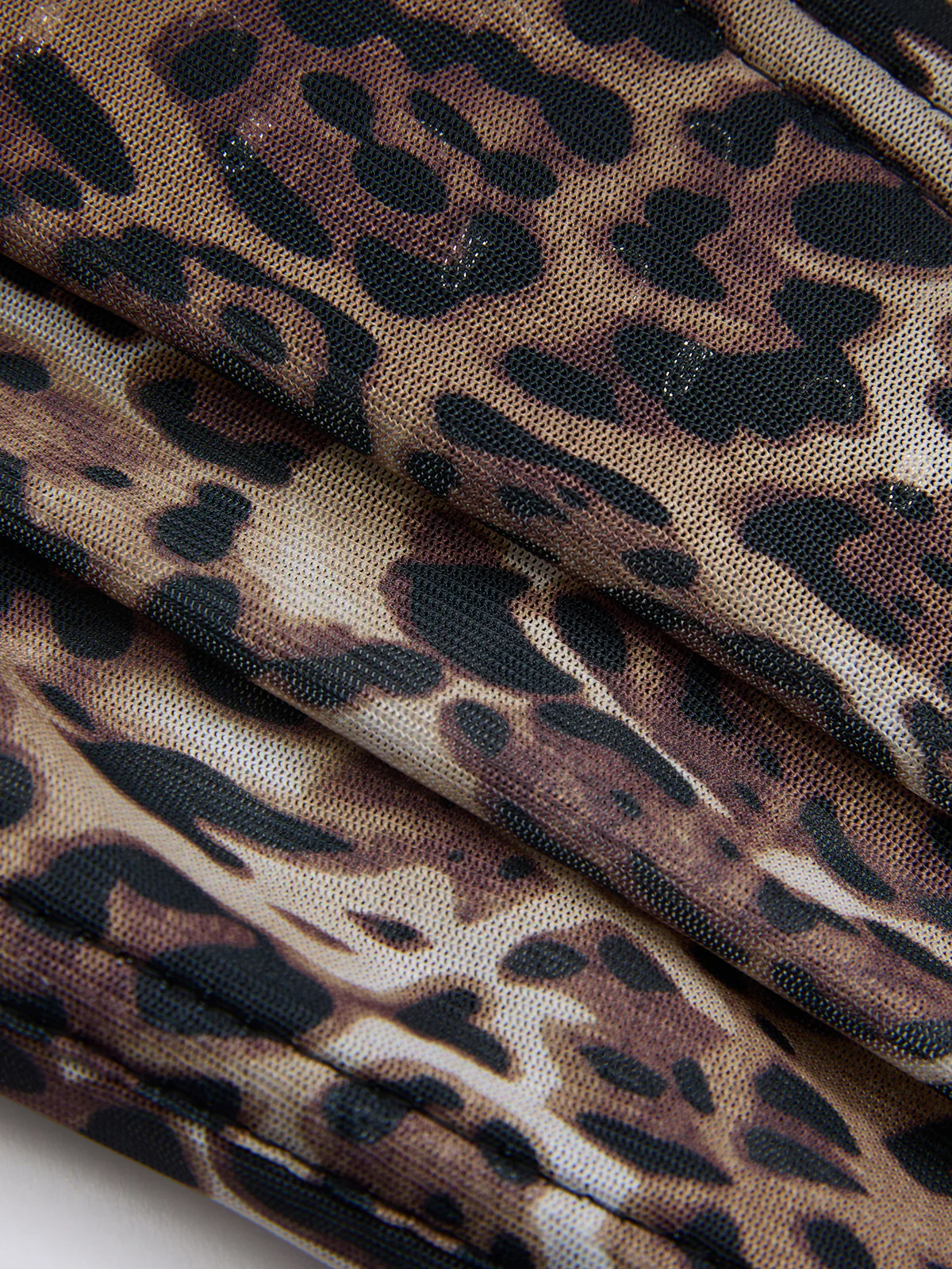 Lace-Trim Leopard-Print Chiffon Corset Top - Image 3