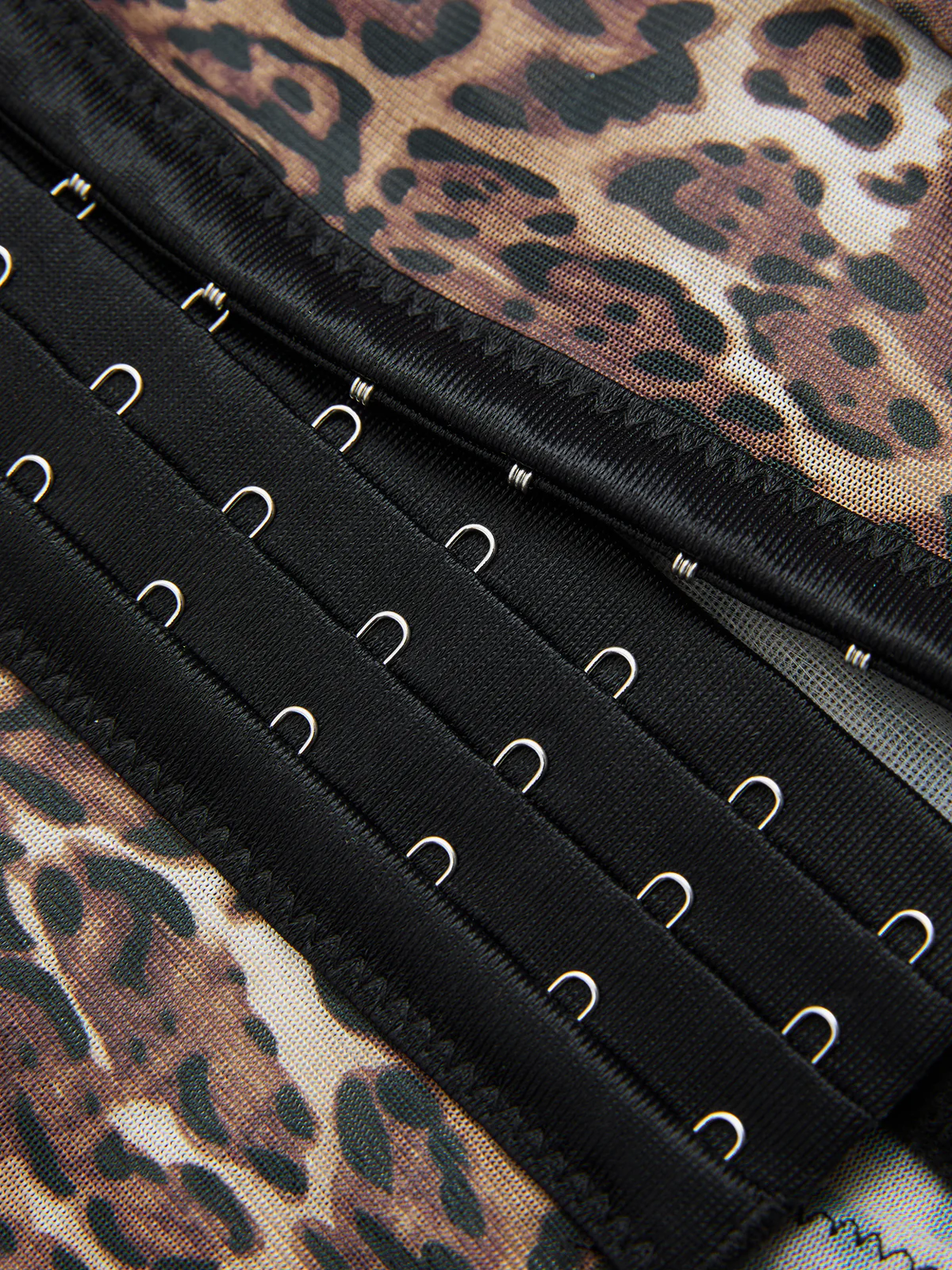 Lace-Trim Leopard-Print Chiffon Corset Top - Image 4