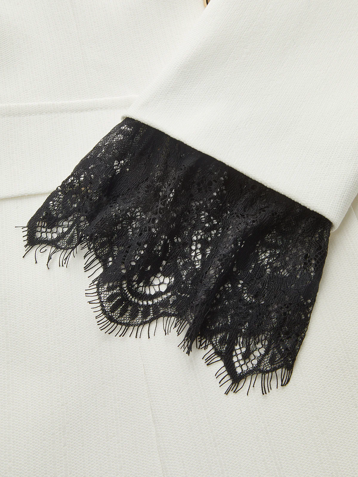Lace Trim Metal Button Blazer - Image 5