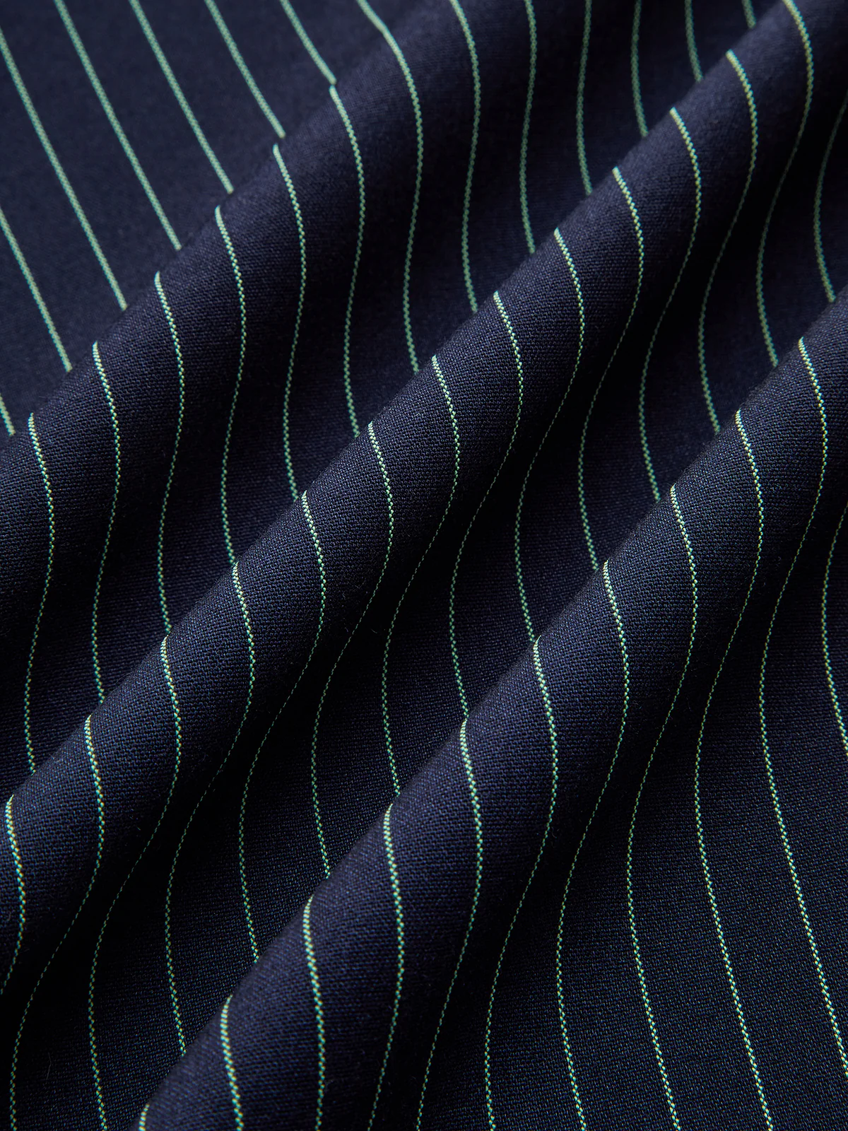 Lace Trim Pinstripe Flared Dress with Tie Neck - Image 4
