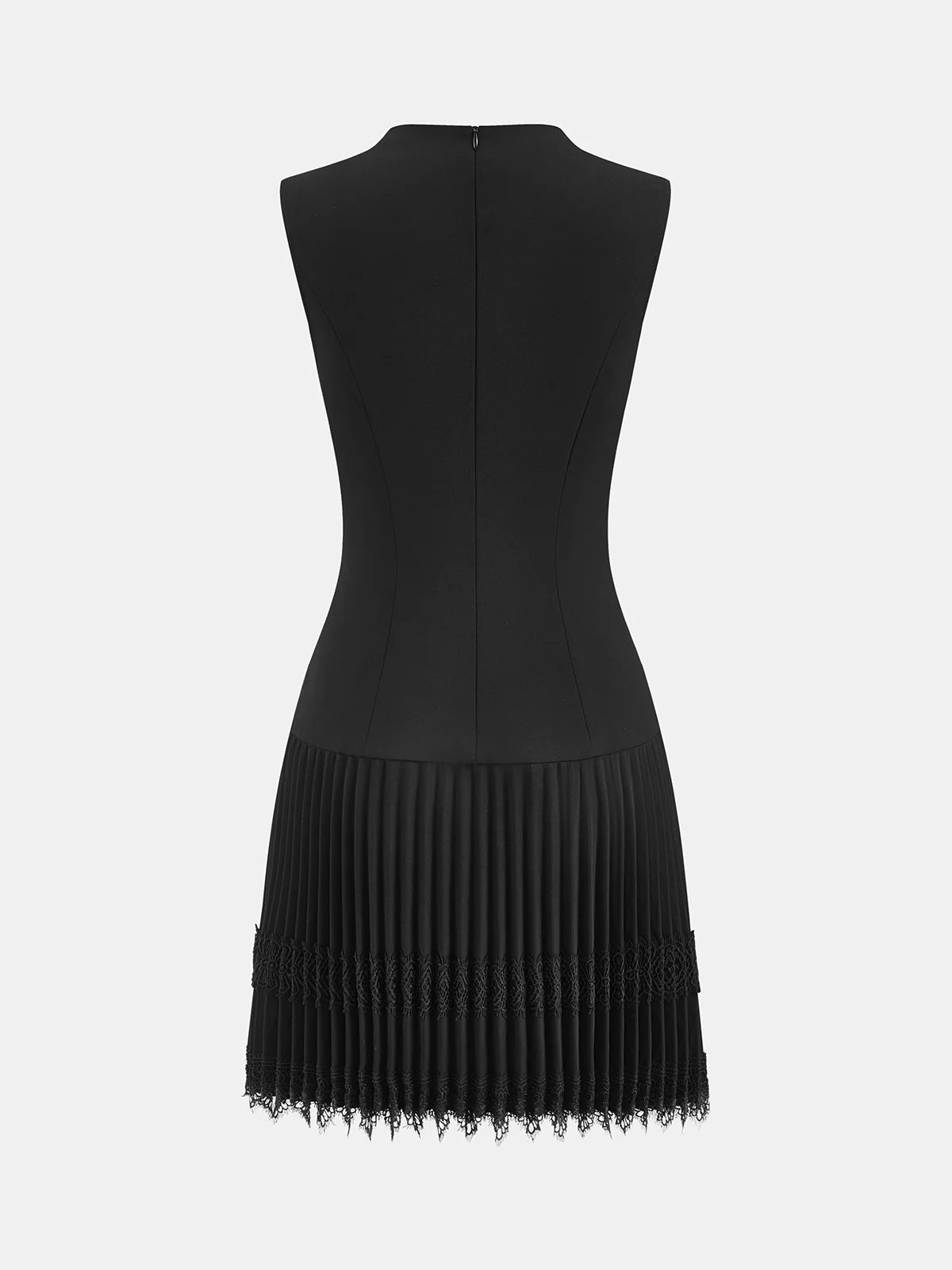 Lace Trim Pleated Sleeveless - Image 2