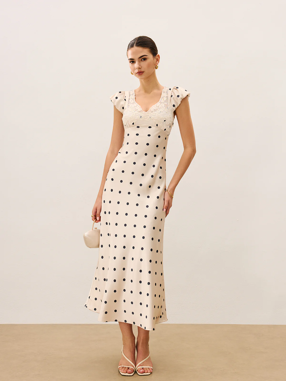 Lace Trim Polka Dot Dress - Image 4