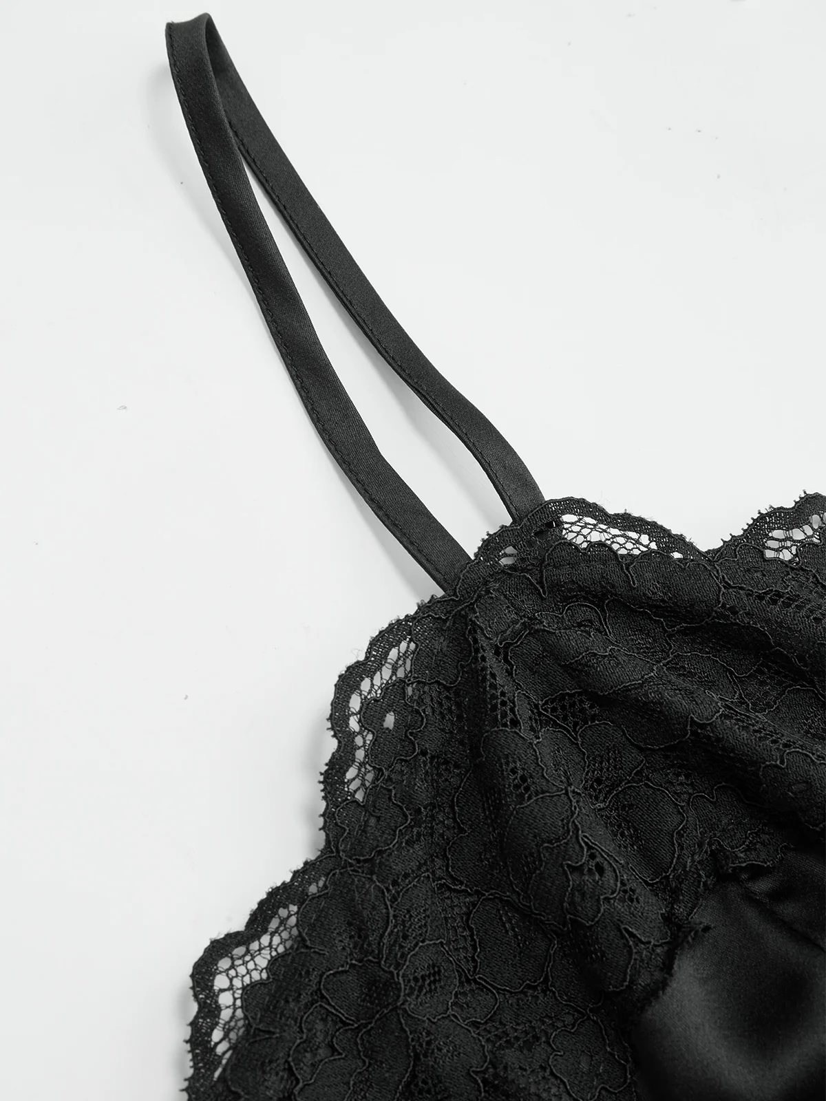 Lace-Trim Satin Cami Top - Image 3