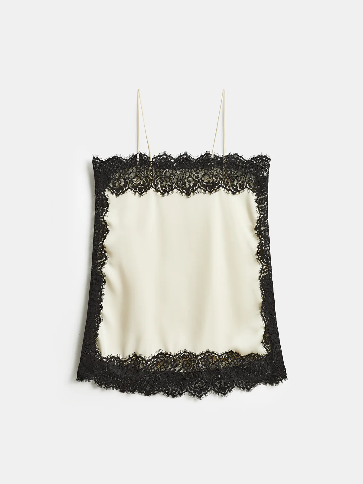Lace Trim Satin Cami Top - Image 2