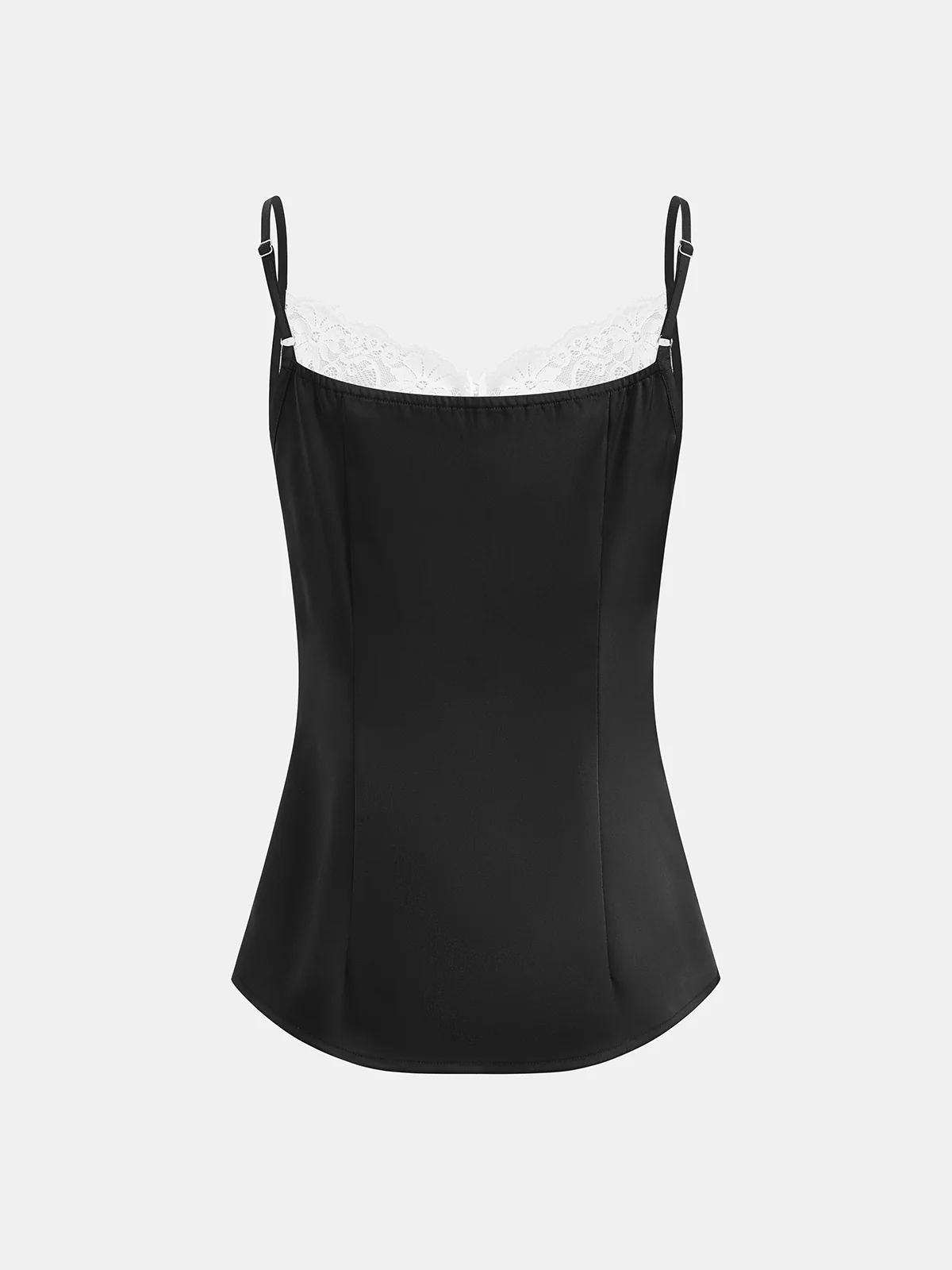 Lace Trim Satin Cami Top - Image 3