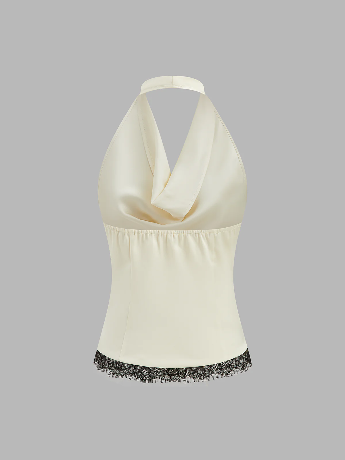 Lace Trim Satin Cowl Neck Top & Mermaid Skirt Set - Image 10