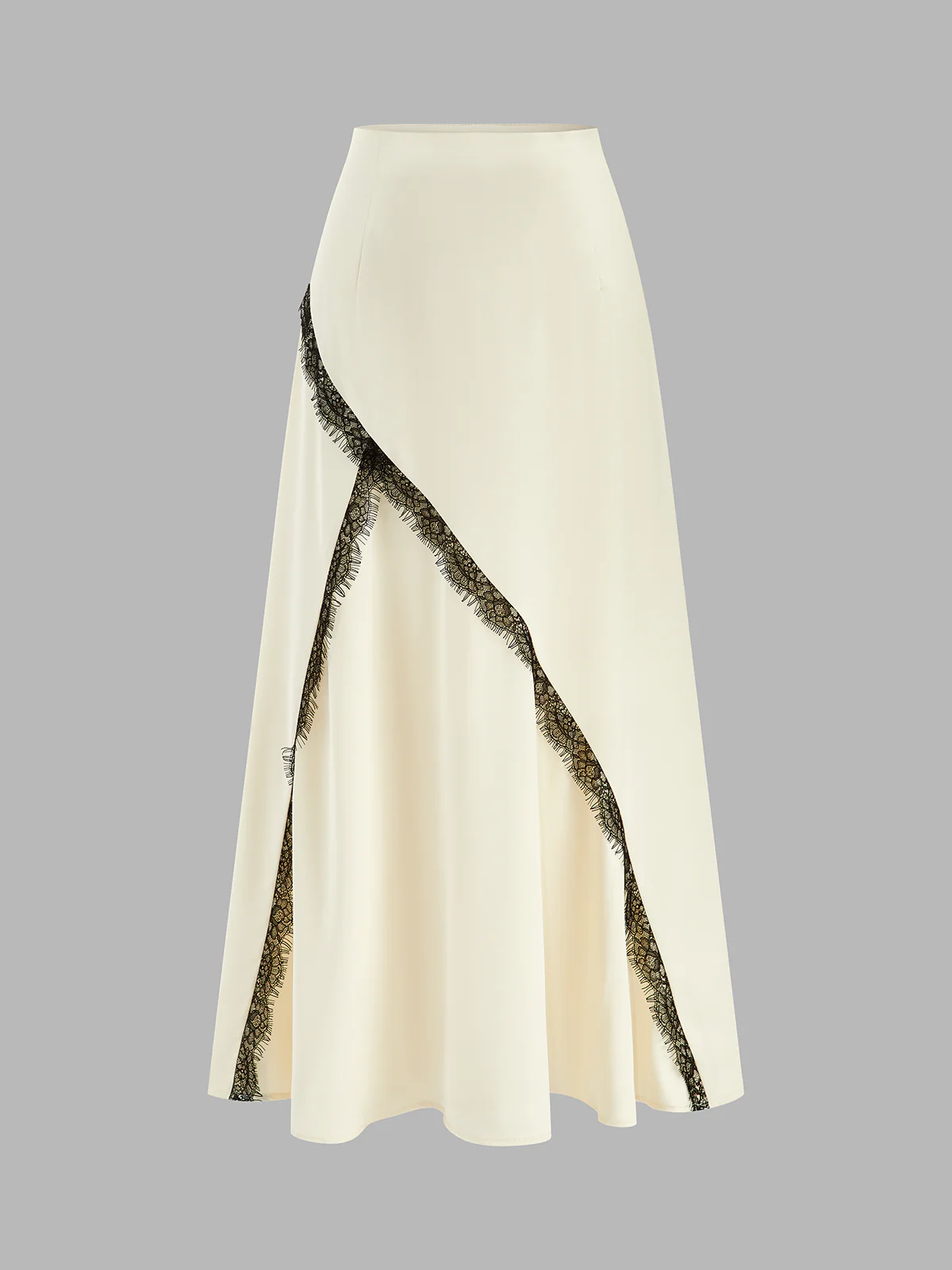 Lace Trim Satin Cowl Neck Top & Mermaid Skirt Set - Image 11