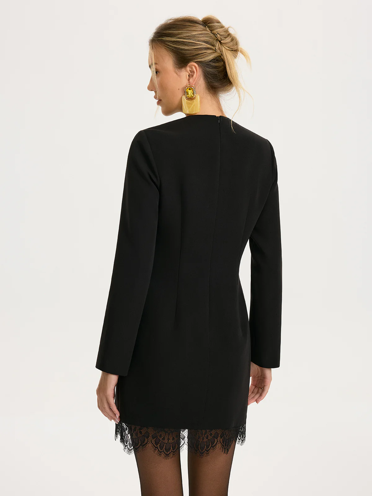 Lace Trim Tailored Mini Dress - Image 5