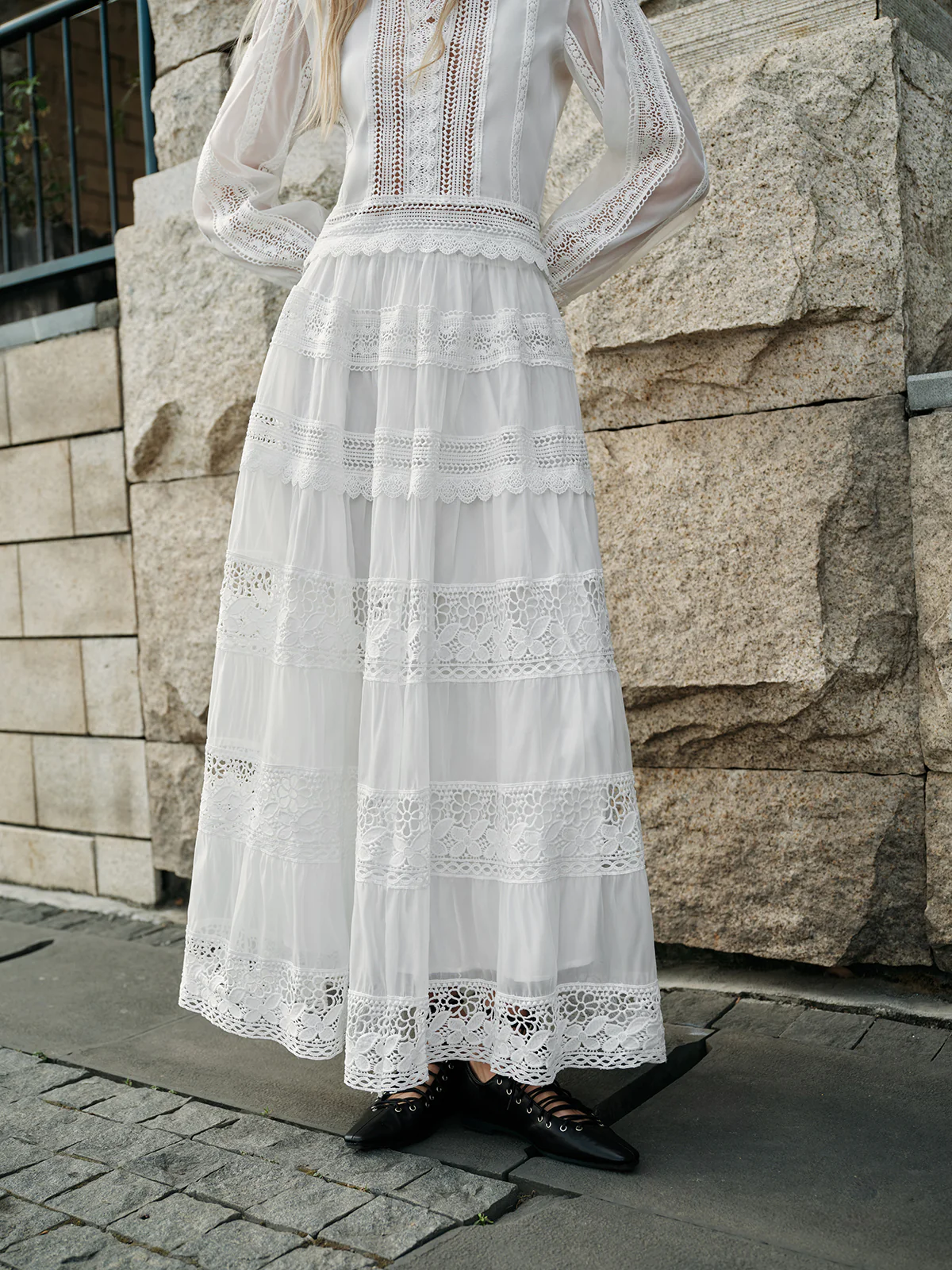 Lace Trim Tiered Skirt Set - Image 4