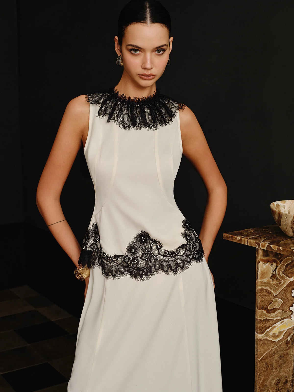 Lace Trim Top and Maxi Skirt Set - Image 4