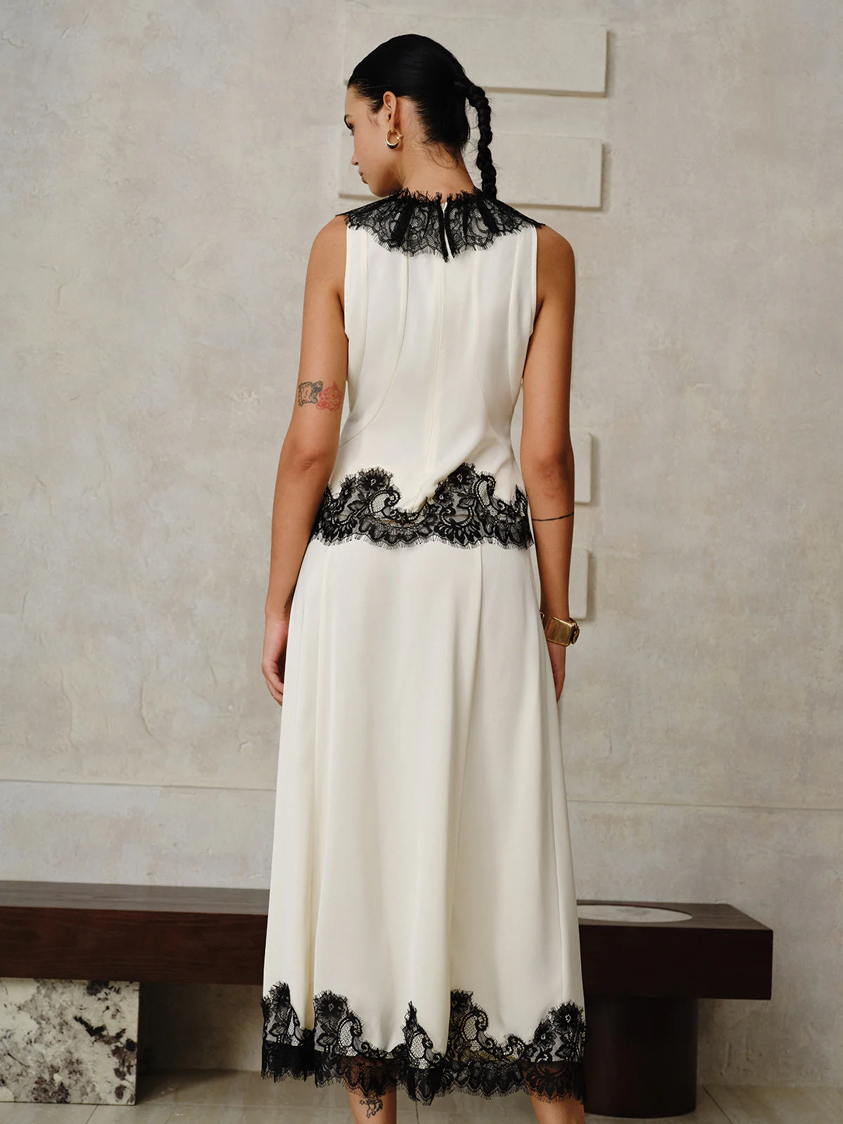 Lace Trim Top and Maxi Skirt Set - Image 6