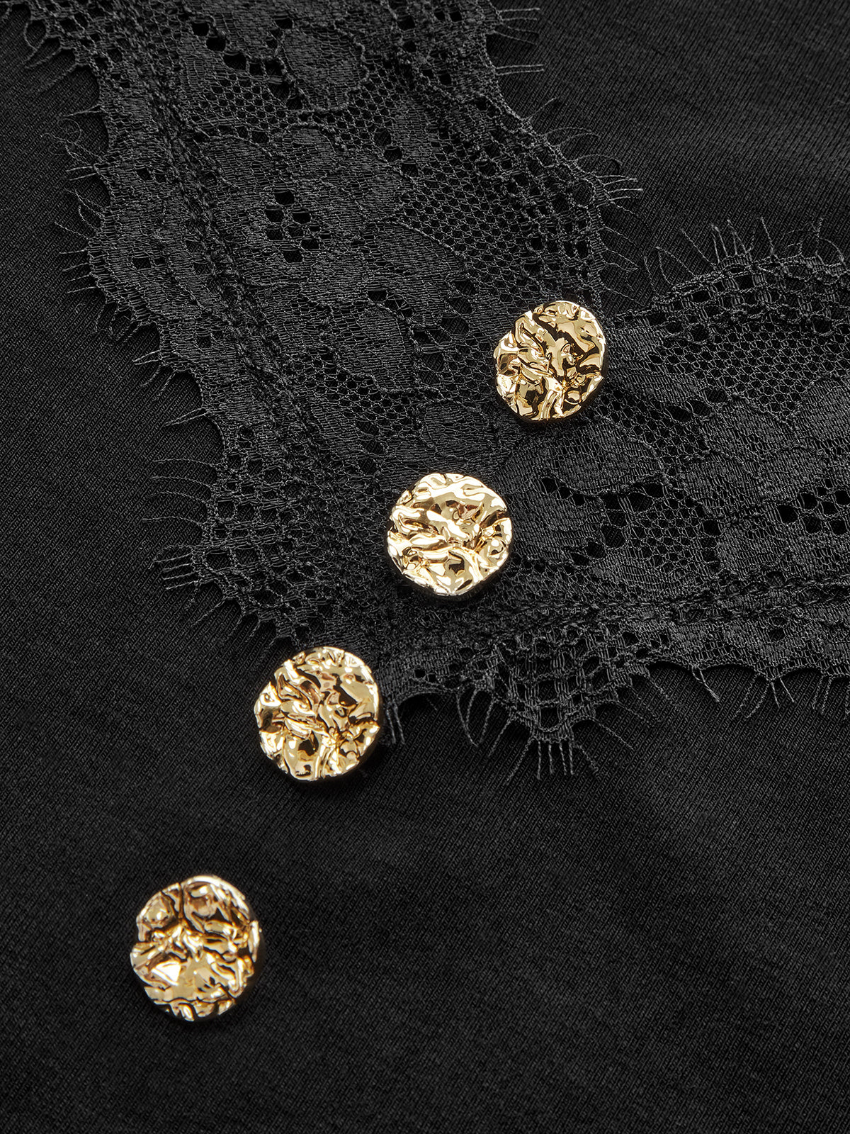 Lace Trim V-Neck Long-Sleeve Top - Image 4