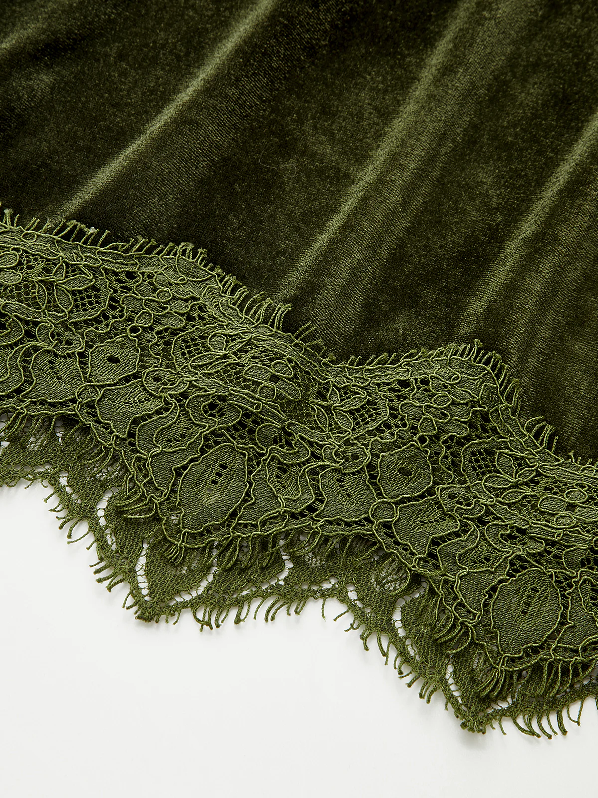 Lace Trim Velvet Cami Top - Image 4