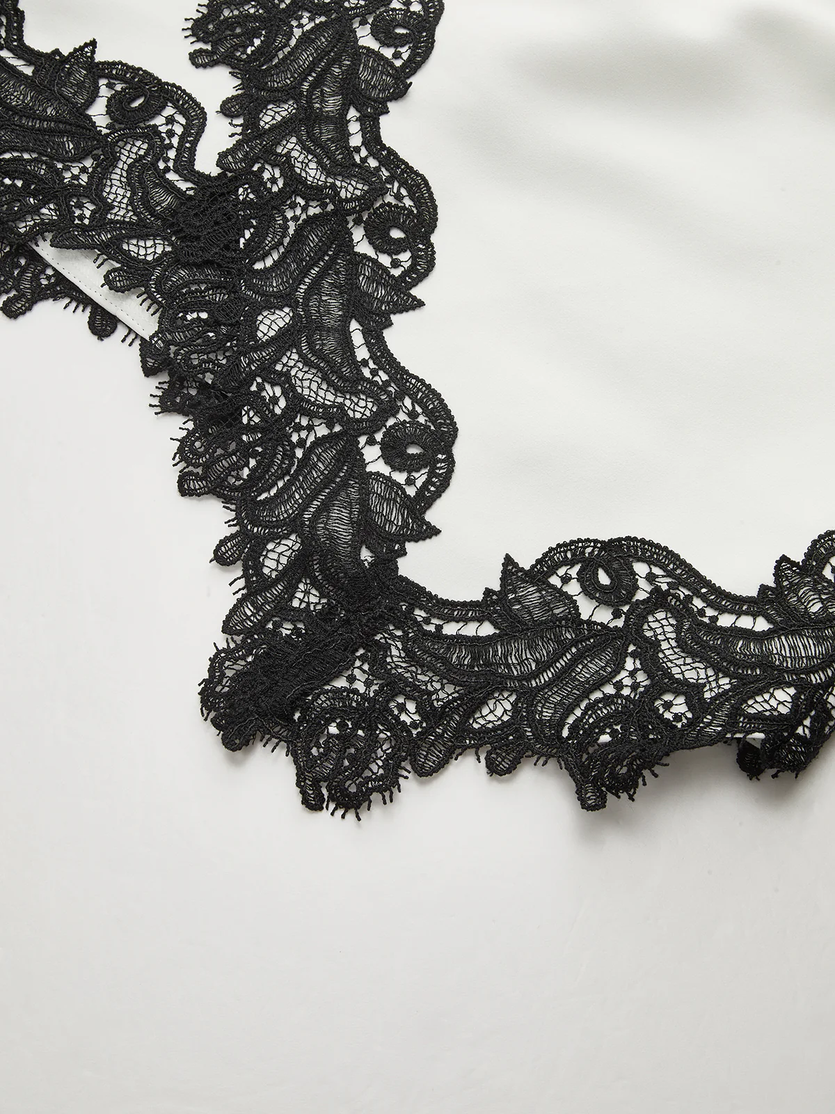 Lace Trimmed Satin Wrap Skirt - Image 4