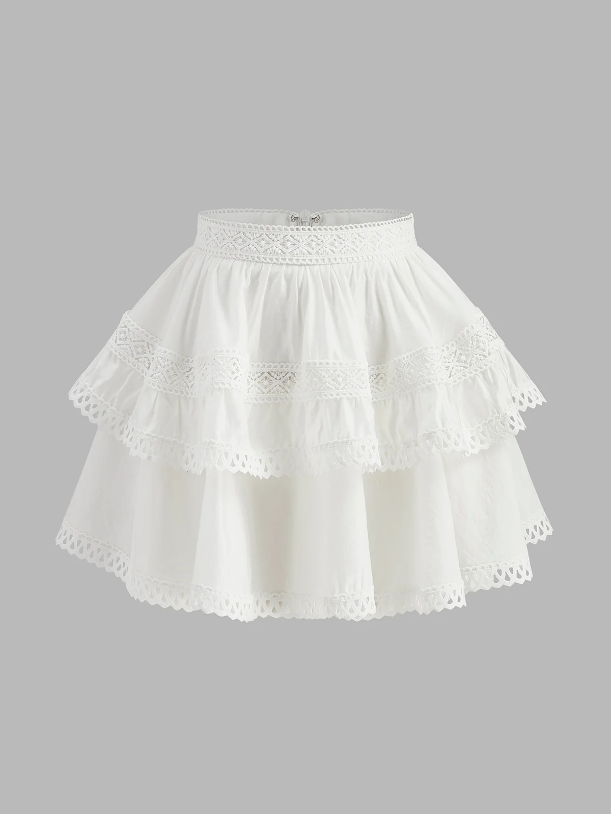 Lace-Trimmed Tiered Skirt - Image 6
