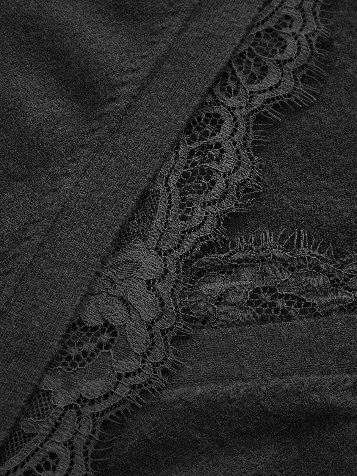 Lace-Trimmed Wrap V-Neck Knit Top - Image 4