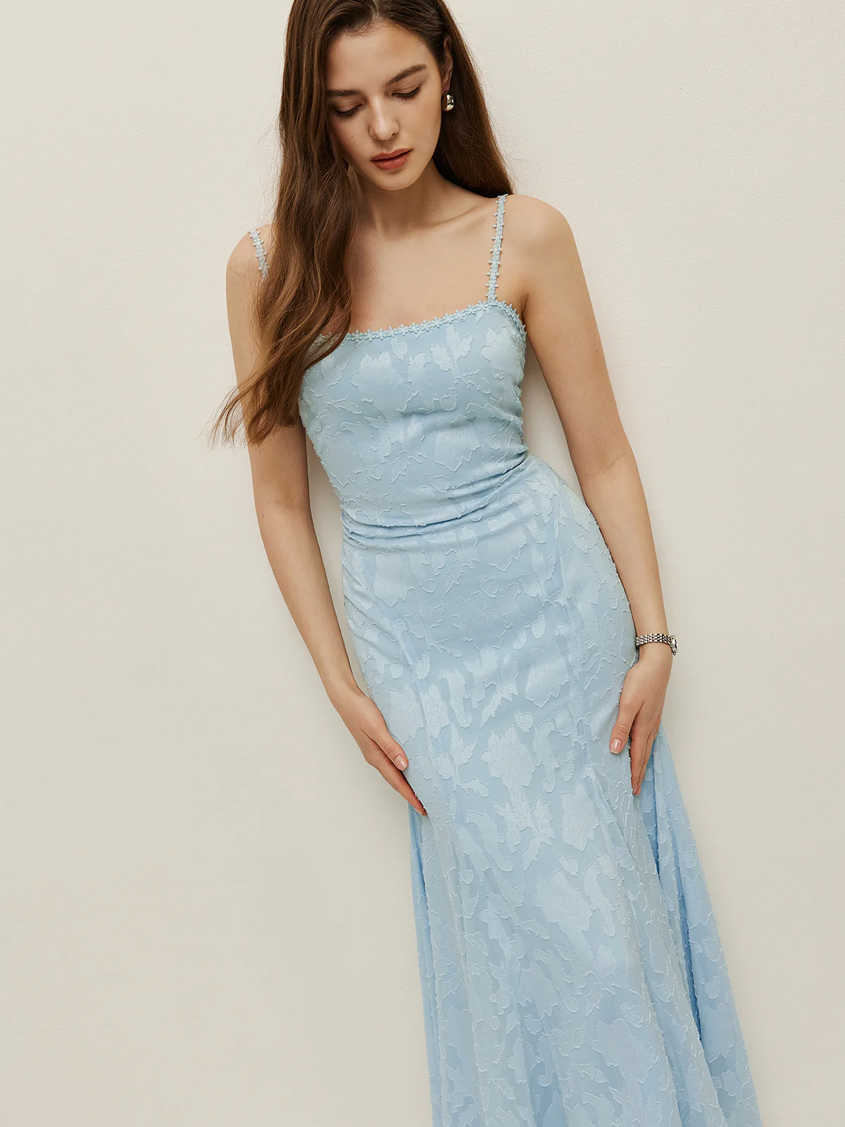 Lace-Up Back Floral Lace Dress - Image 5