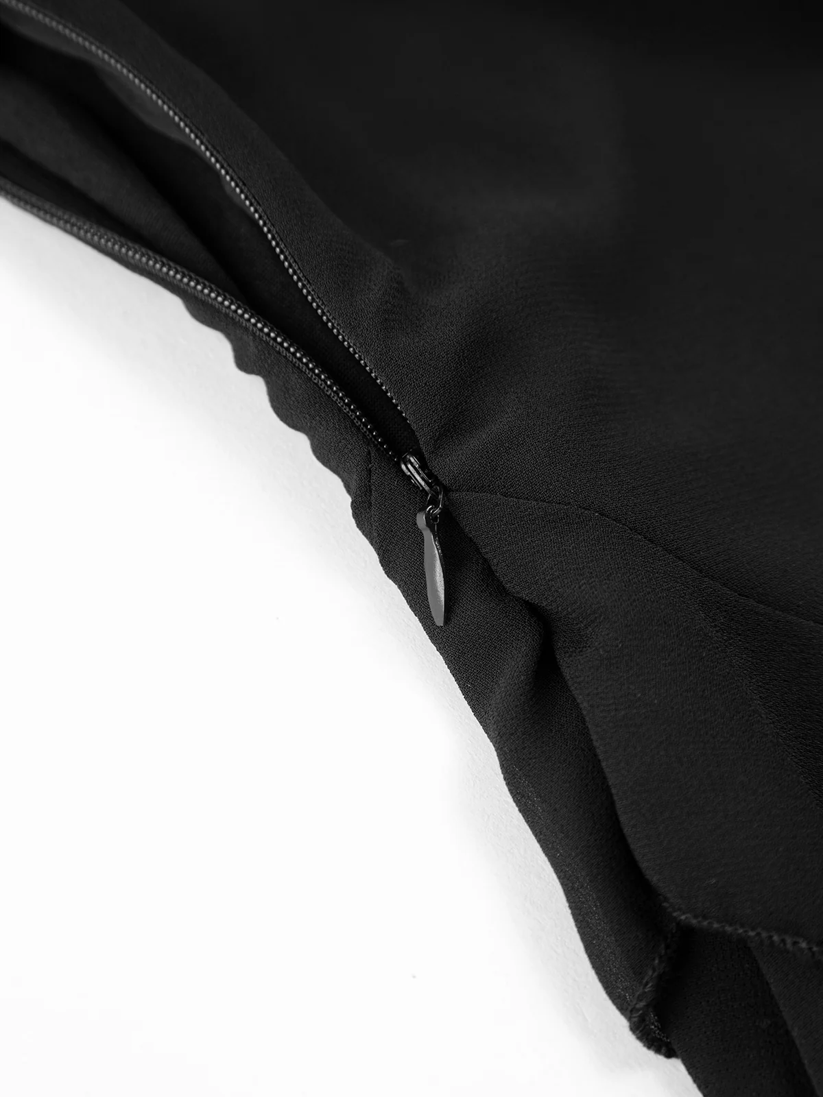 Semi-Sheer Ladder Ruffle Zippered Long Dress - Image 6
