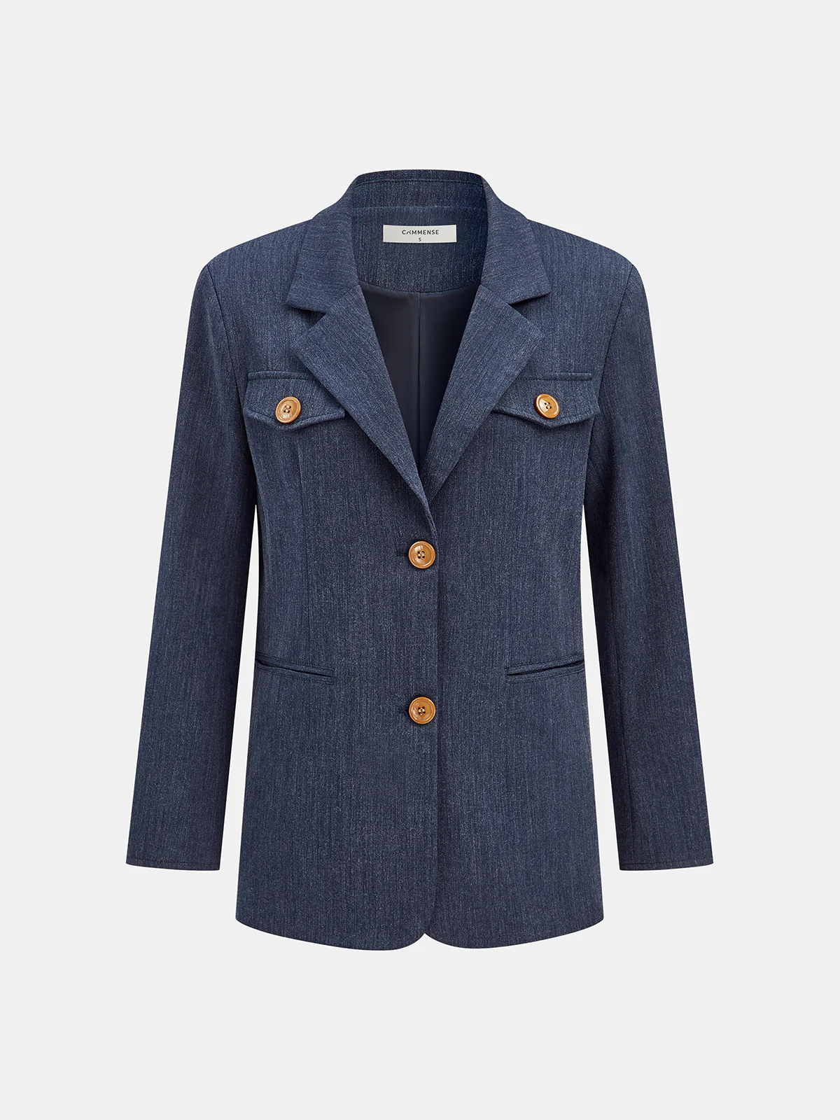 Lapel Blazer and Wide-Leg Pants Set - Image 2