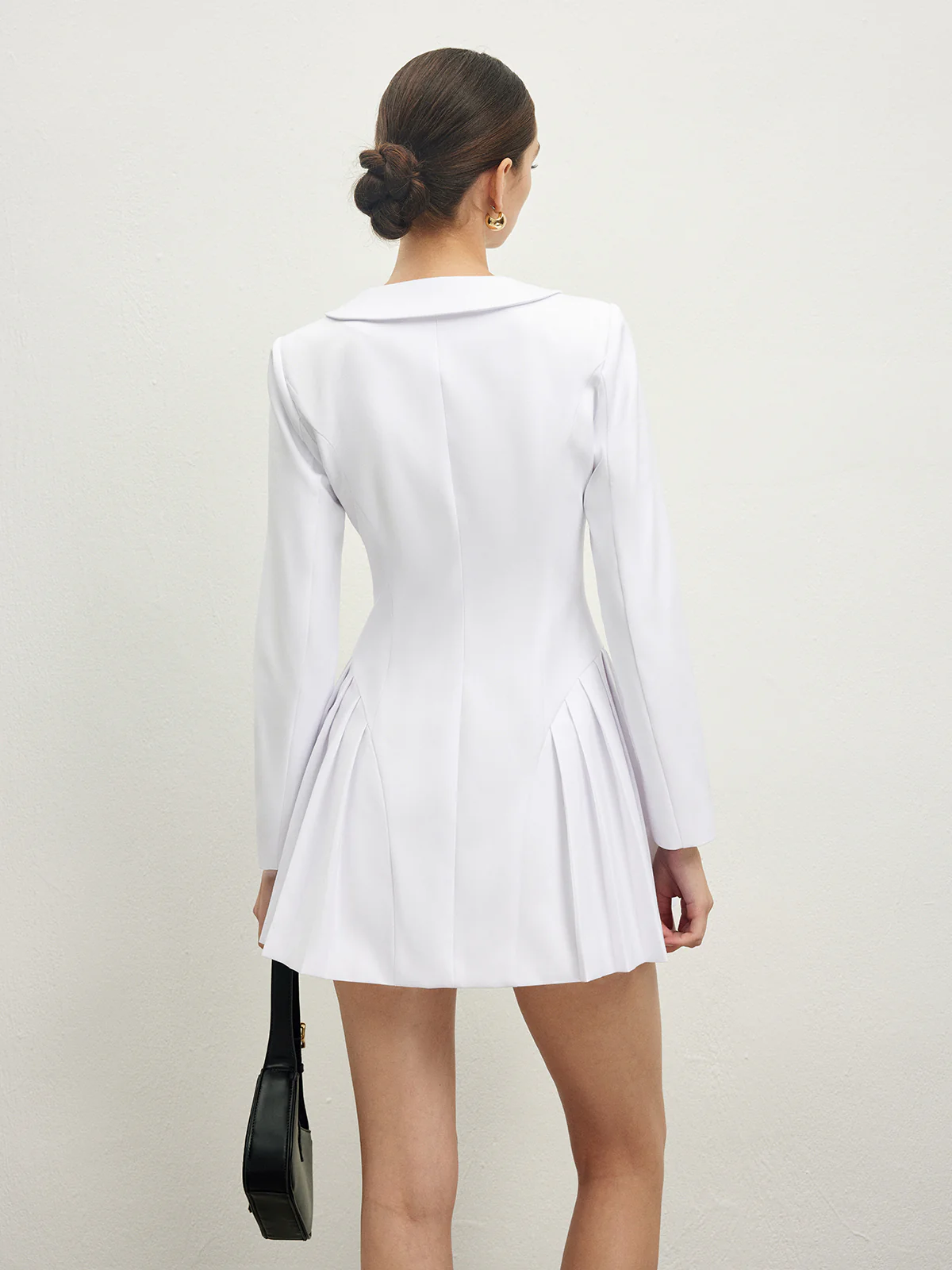 Lapel Breasted Pleated Dress - Image 2