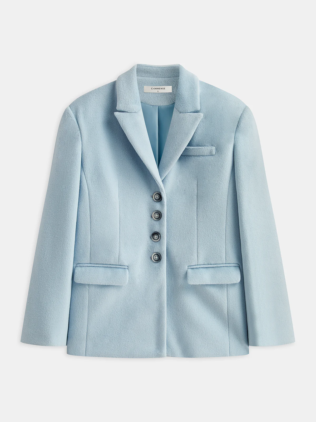 Lapel Button-Front Tweed Blazer
