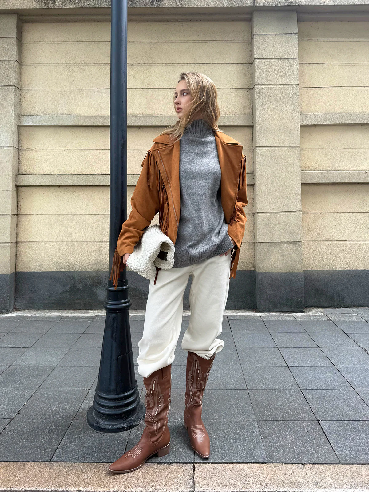 Lapel Collar Fringe Jacket - Image 4
