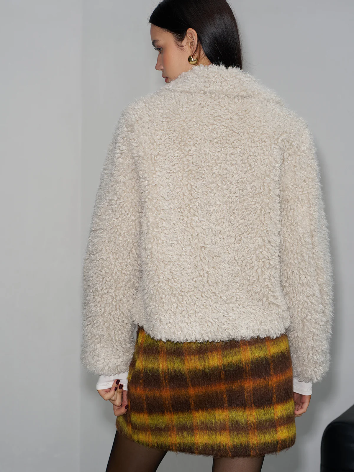 Lapel Fleece Short Jacket - Image 6