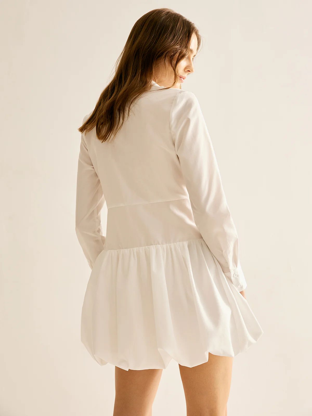 Lapel Panel Bud Waist Dress - Image 5