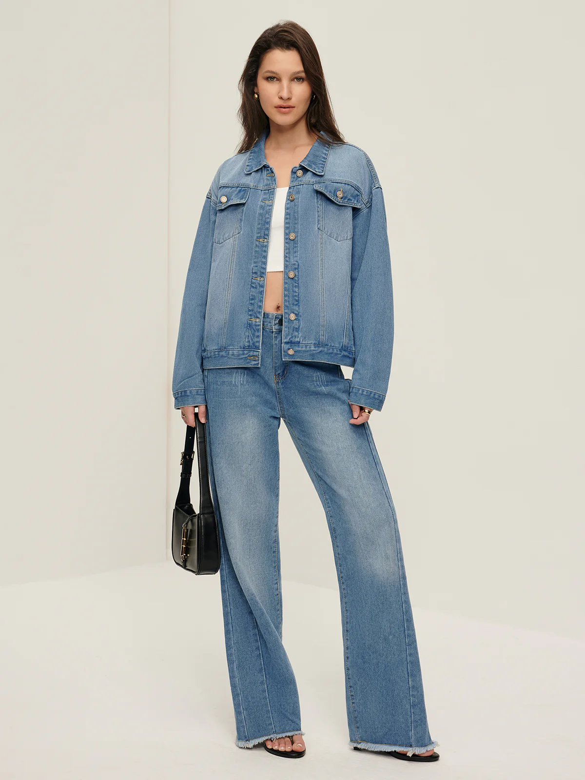 Lapel Pockets Denim Jacket - Image 3